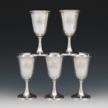 Five International Sterling Silver Goblets