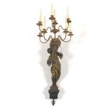 Ebonized and Parcel Gilt Blackamoor Wall Sconce