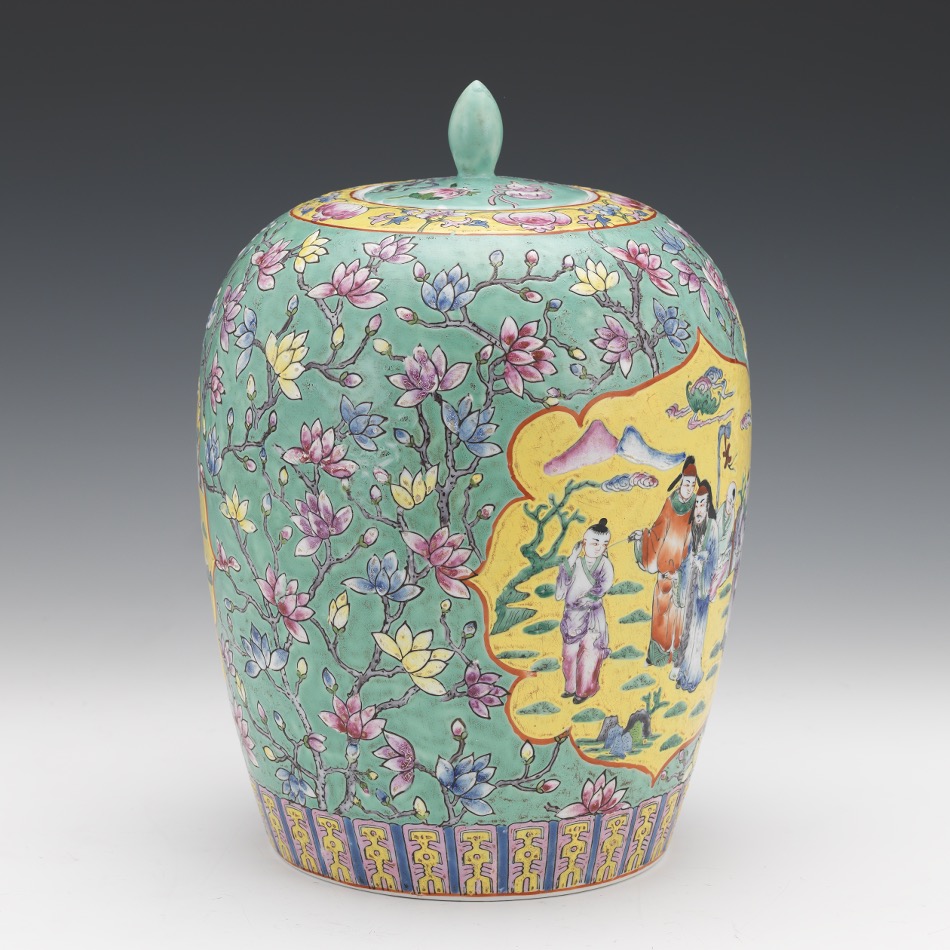 Polychromed and Enameled Chinese Ginger Jar - Image 3 of 7