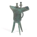 Chinese Archaic Bronze Jue, Shang Dynasty (11th/12th Century BC) Style