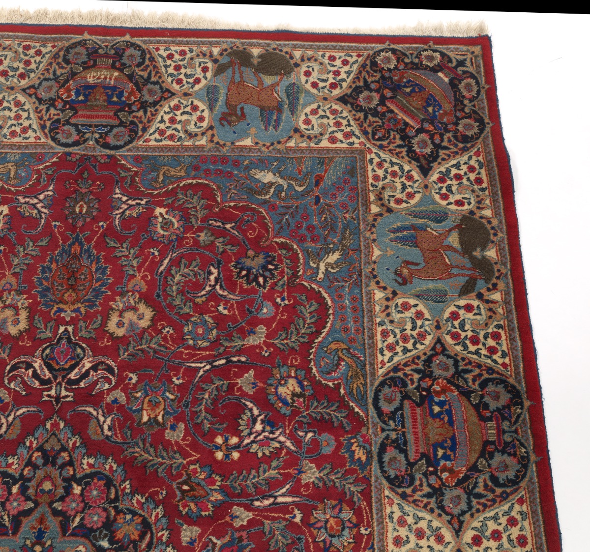 Semi-Antique Very Fine Hand-Knotted Signed Kashmar Pictorial Carpet - Image 3 of 6