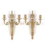 Pair of Neoclassical Ormolu Wall Two-Light Sconces