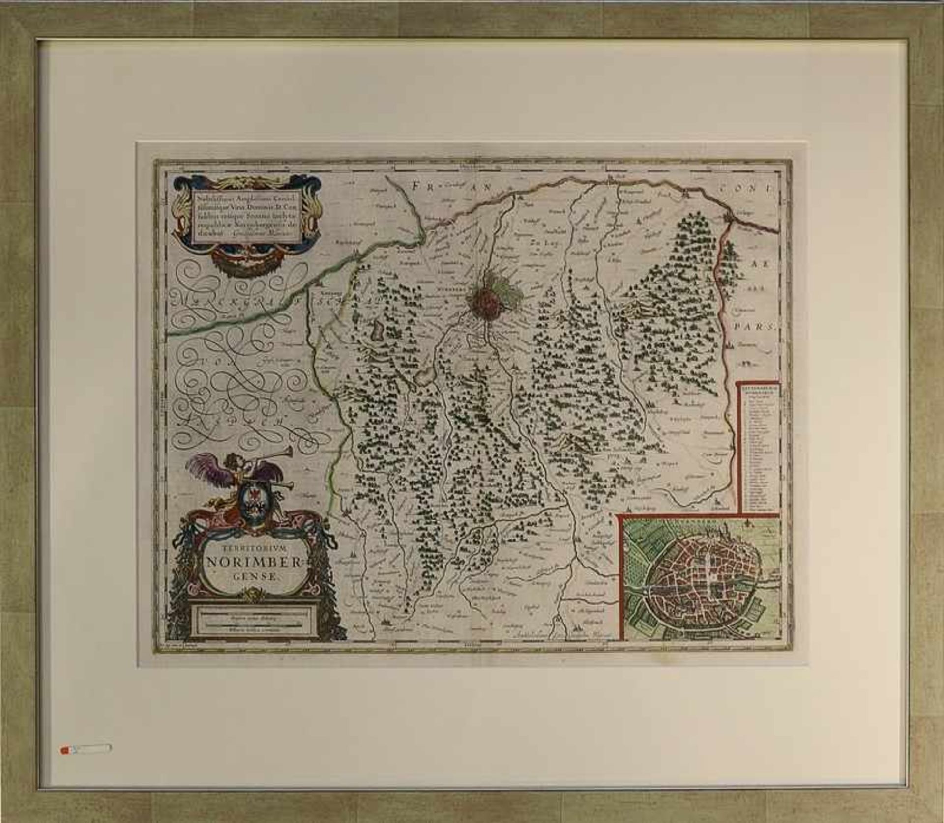 Karte - Blaeu, Willem Janszoon 1571 - 1638, "Territorium Norimbergense", Kupferstichkarte v.