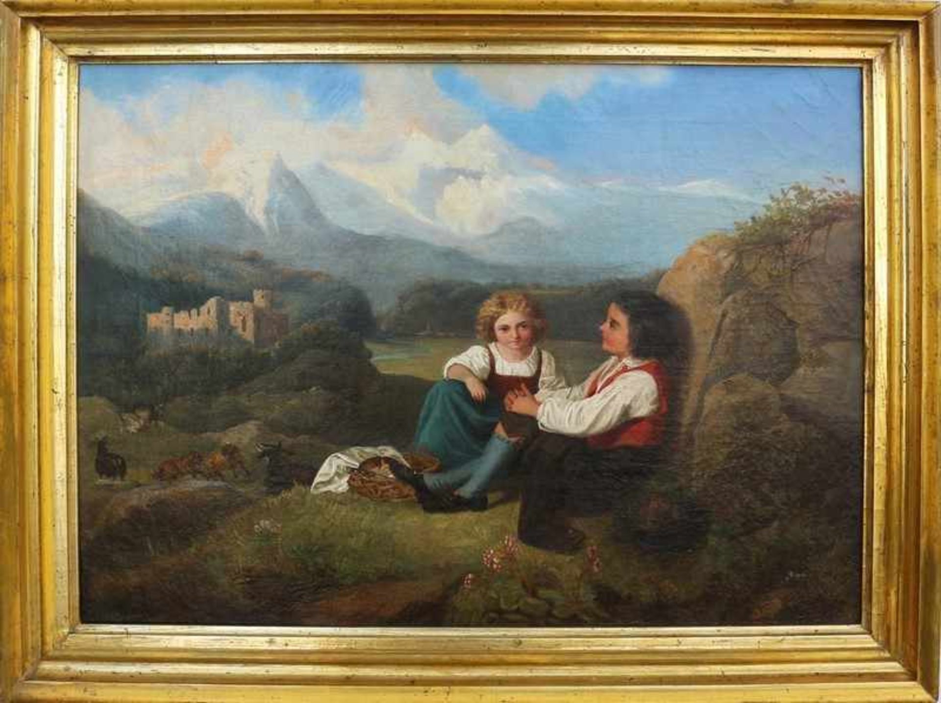 Ebel, Luise dtsch. Landschafts- u. Genremalerin, wohl tätig in Berlin u. München um 1850/60, Lit.:
