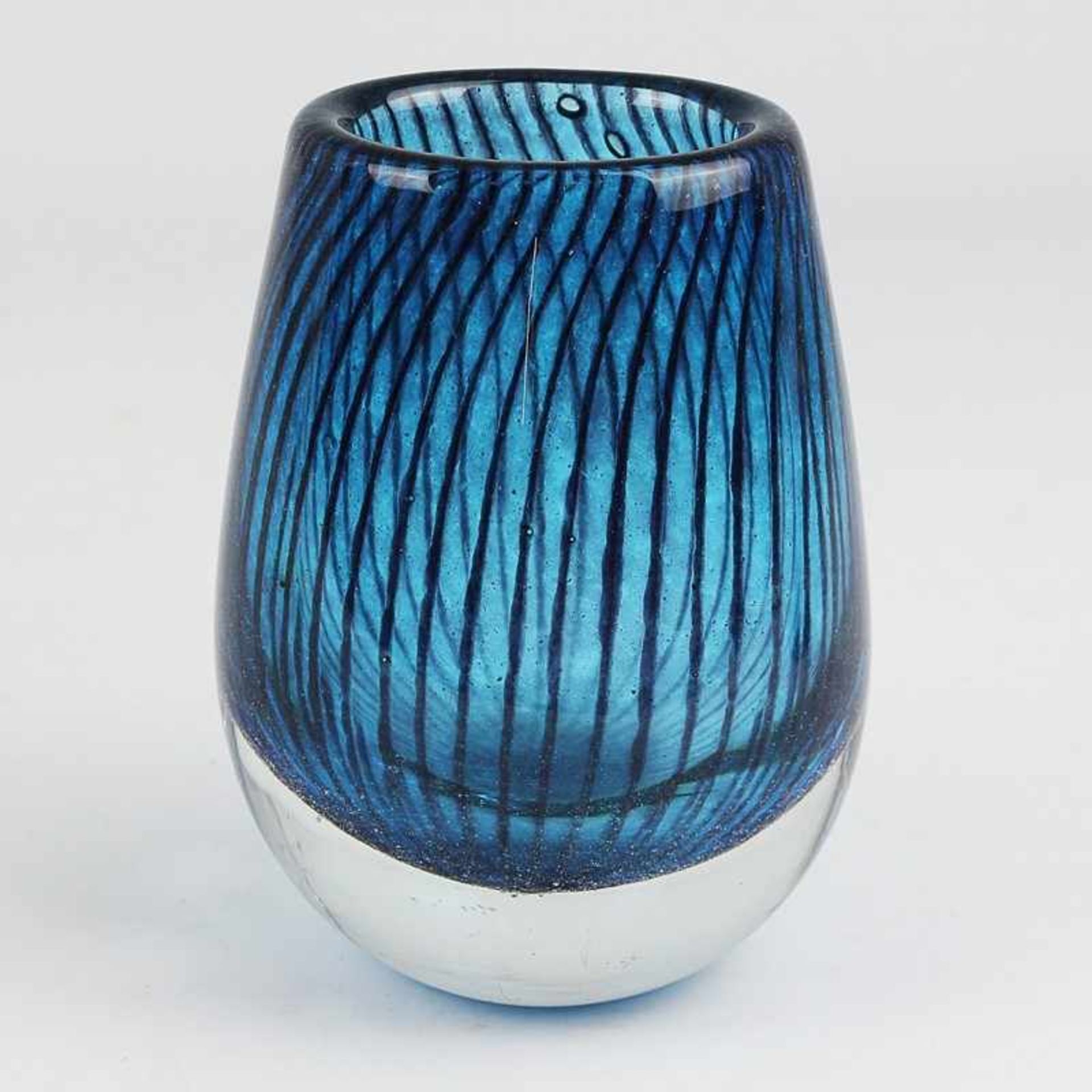 Vase 1950/60er J., Riihimäen Lasi Oy, Finnland, Entw. Nanny Still, farbloses dickw. Glas, runder