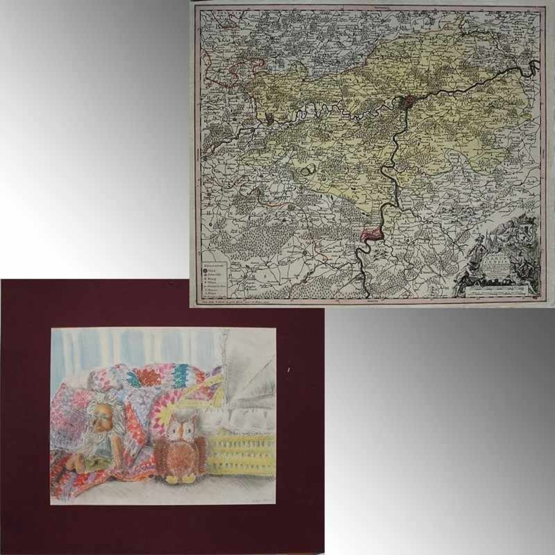 Karte - Seutter, Matthias 18.Jh., "Comitatus Namur Censis...", franz. Karte, Kupferstich,