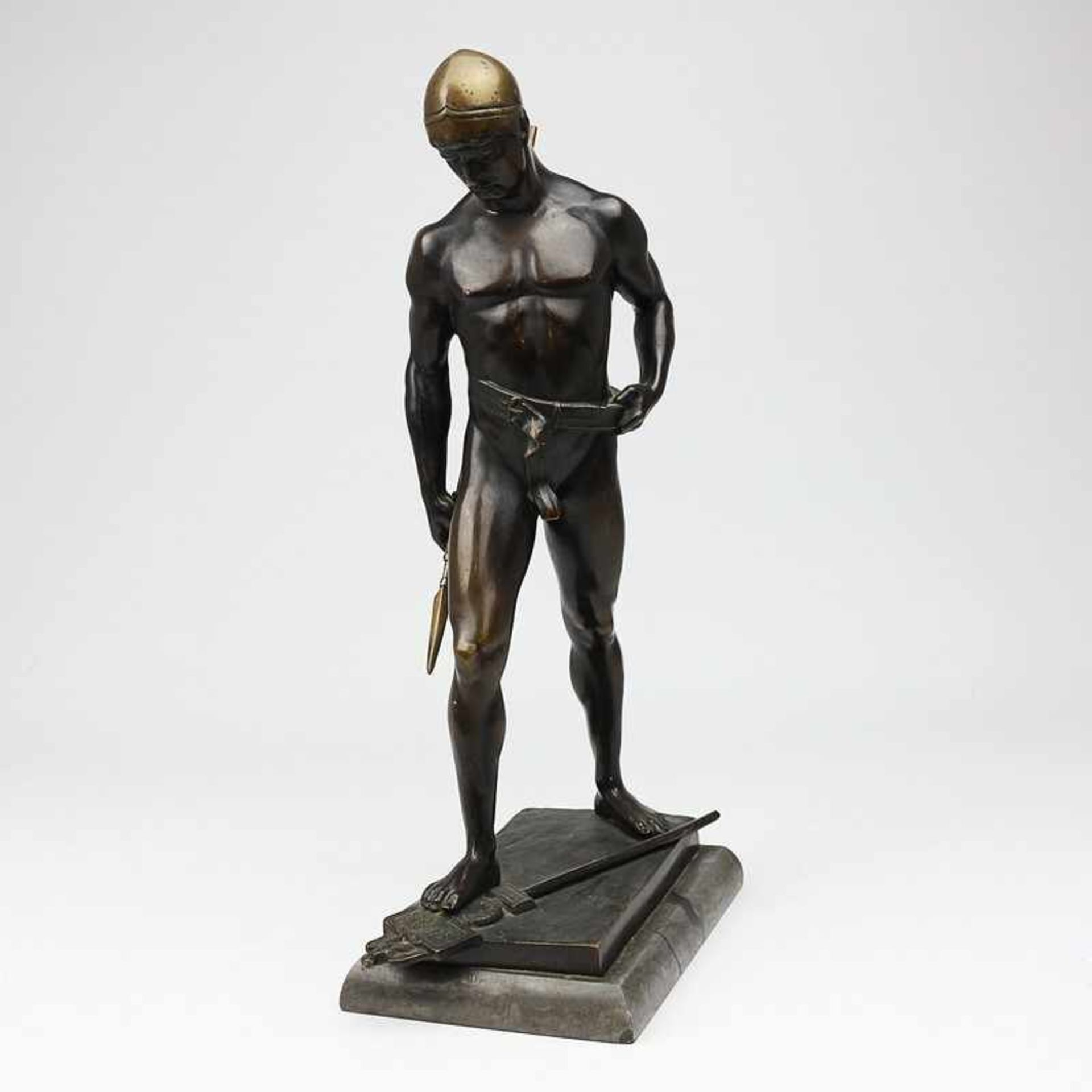 Eisenberger, Ludwig tätig 1895-1920, Bronze, patiniert, "Triumphierender Gallier", vollplastische