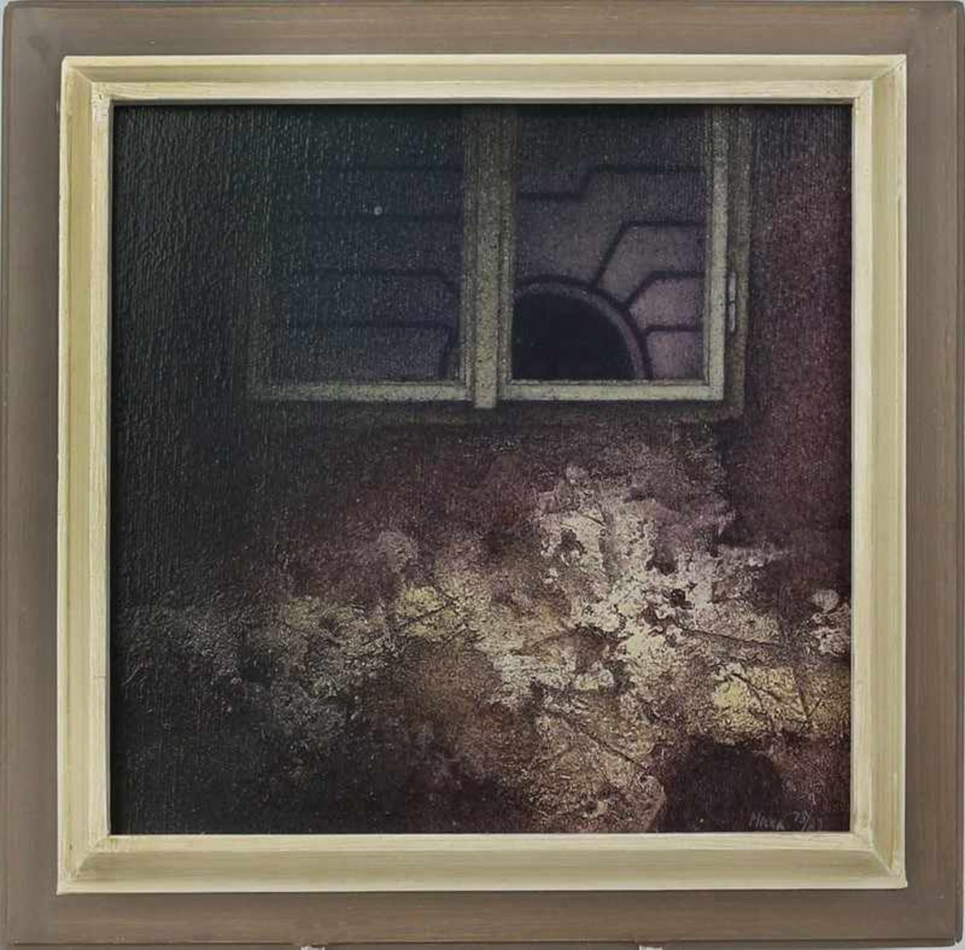 Mocek, Jirí geb. 1945 in Prag, tschechischer Künstler, rs. bez. "Fenster II", Öl/Lwd., gedeckte