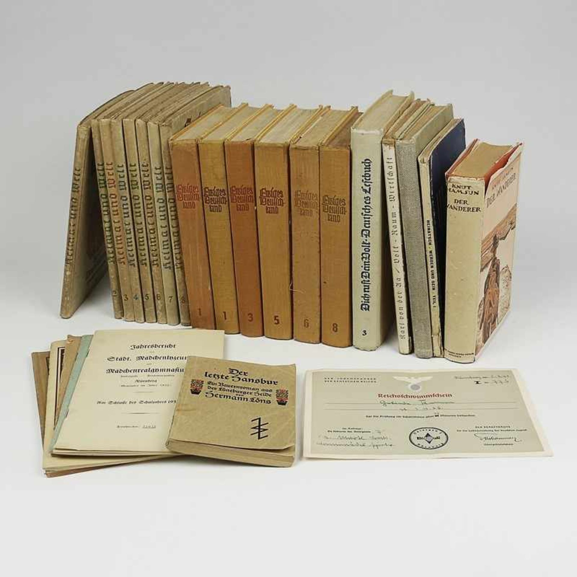 Bücher - 3.Reich 24 St., Hefte u. Bücher, "Heimat und Welt, dt. Volk u. dt. Land", 1940, 1-8