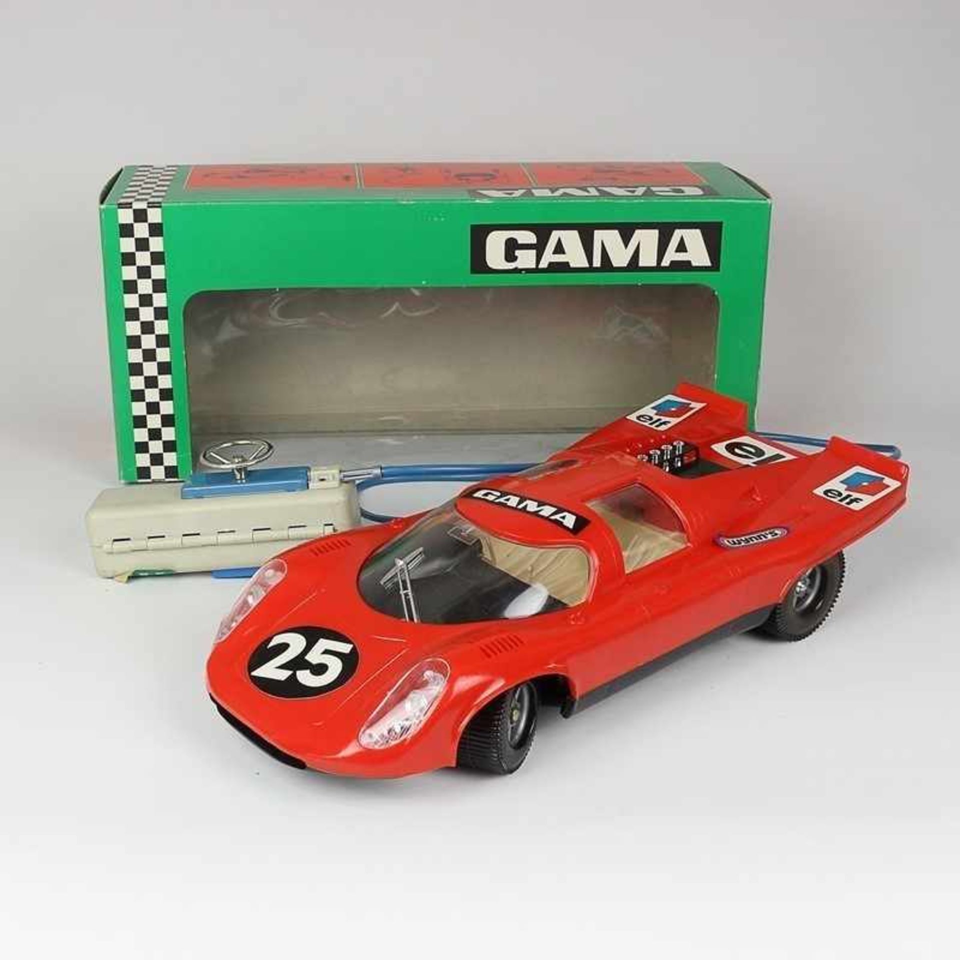 Gama - Modellauto Rennwagen, 1971, Porsche 917, Art.Nr. 4921, 1:12, rot, Elektromotor mit