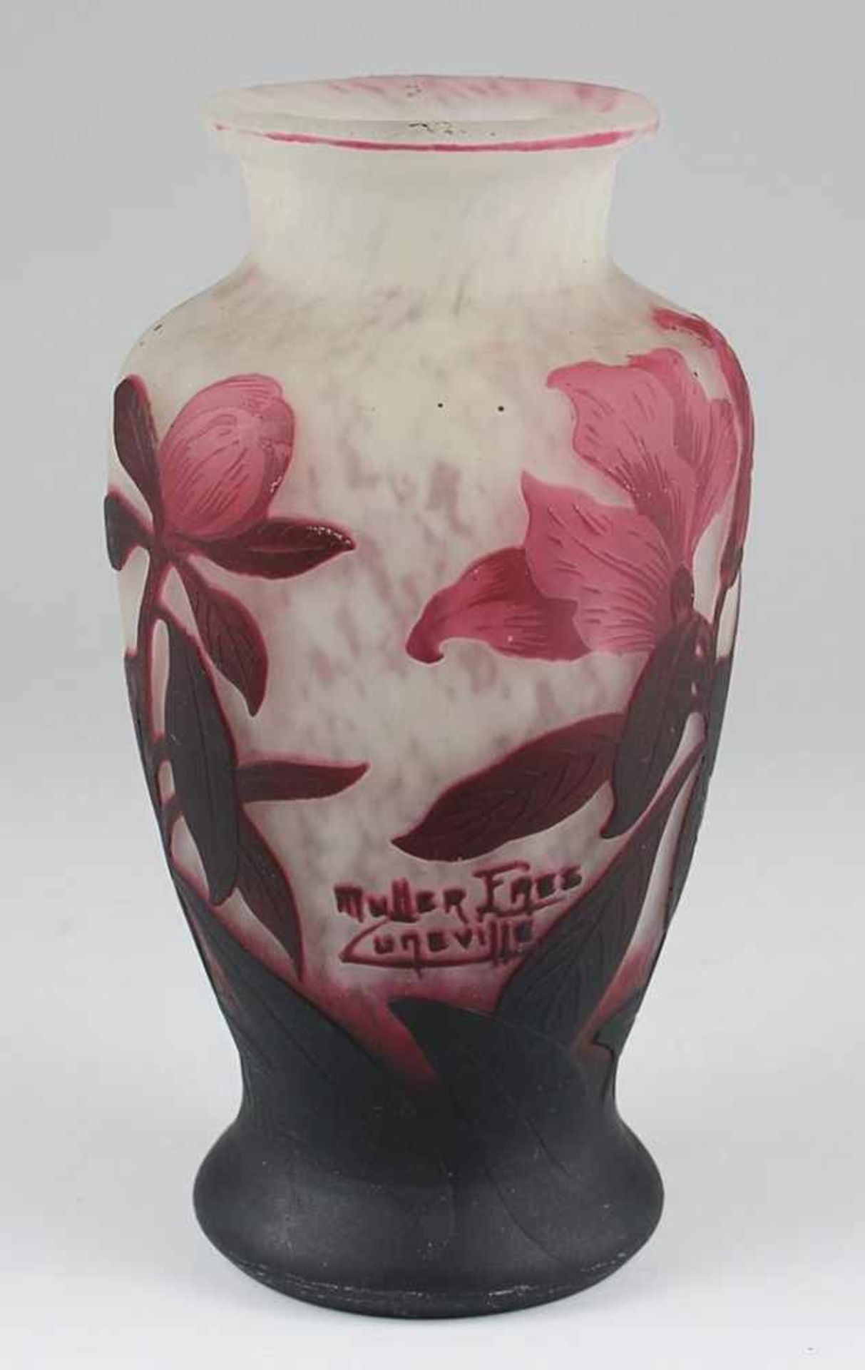 Muller Frères - Vase ab 1919, Jugendstil, Muller Frères, Lunéville, Frankreich, farbloses dickw. - Bild 7 aus 9