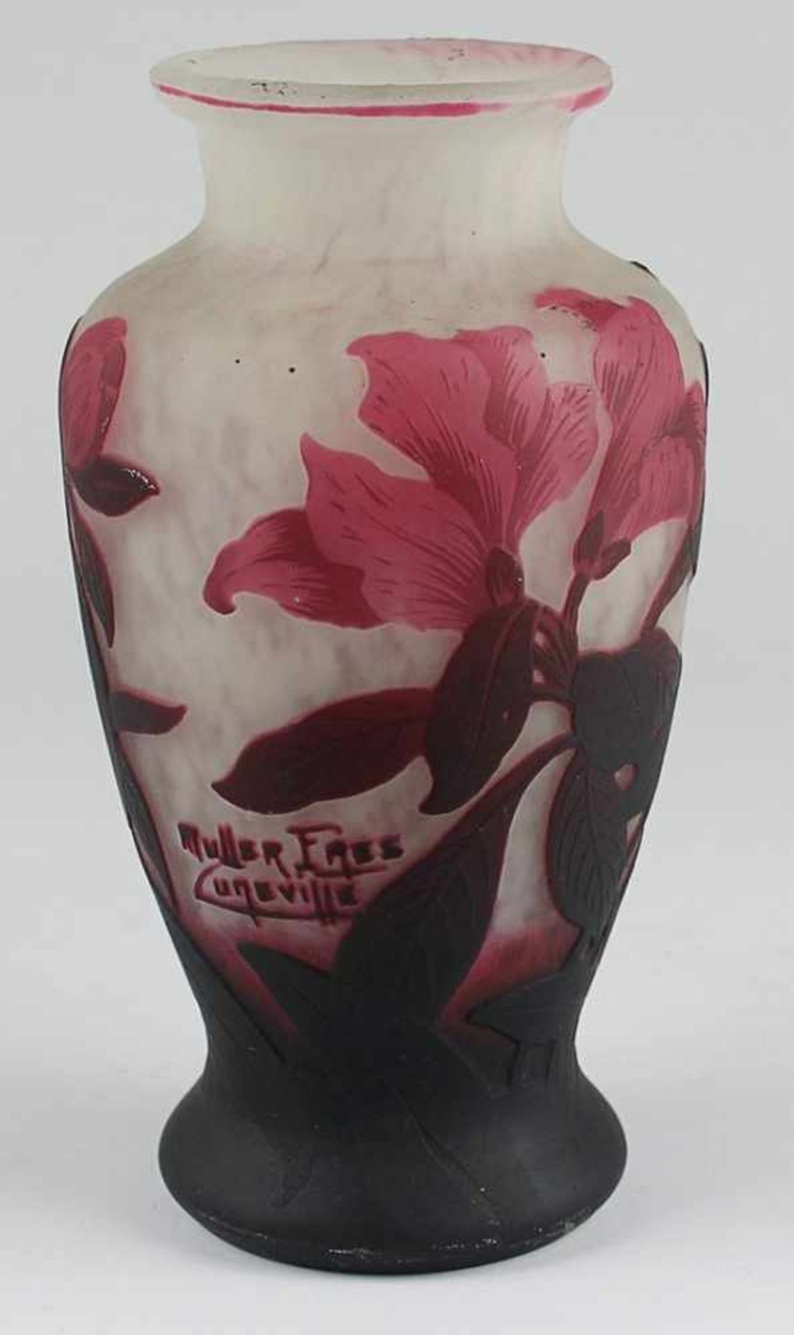 Muller Frères - Vase ab 1919, Jugendstil, Muller Frères, Lunéville, Frankreich, farbloses dickw. - Bild 4 aus 9