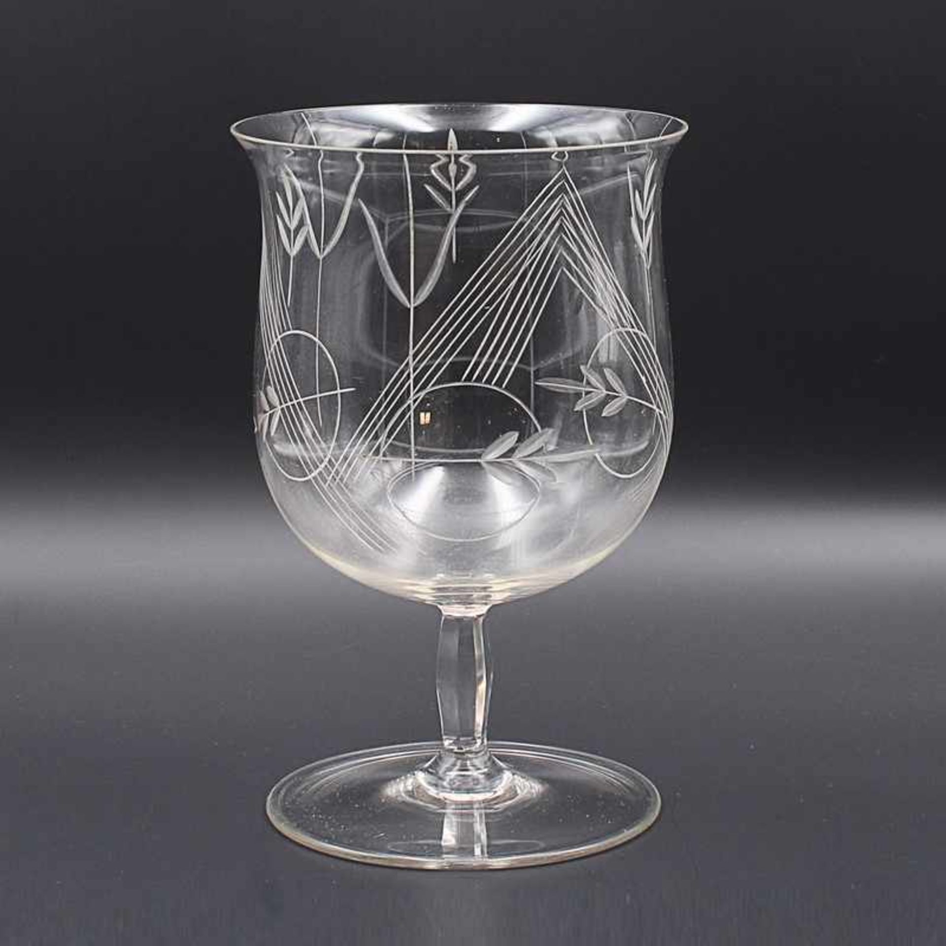 Zwiesel - Pokal Art déco, Glasfachschule Zwiesel, farbloses dünnw. Glas, runder Scheibenfuß,