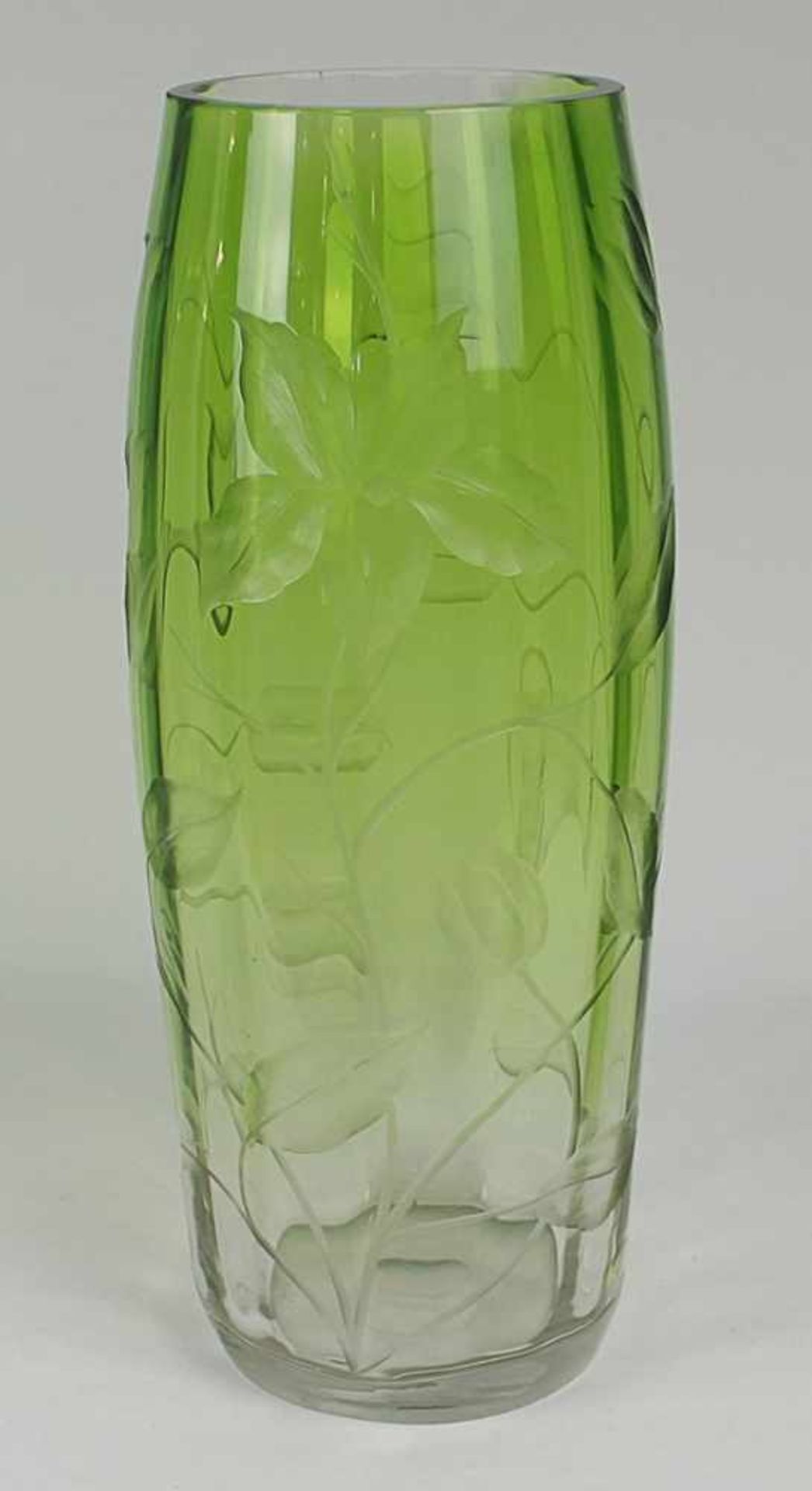 Moser - Vase 1870-1918, Jugendstil, Ludwig Moser & Söhne, Karlsbad, farbloses dickw., nach oben - Bild 2 aus 3