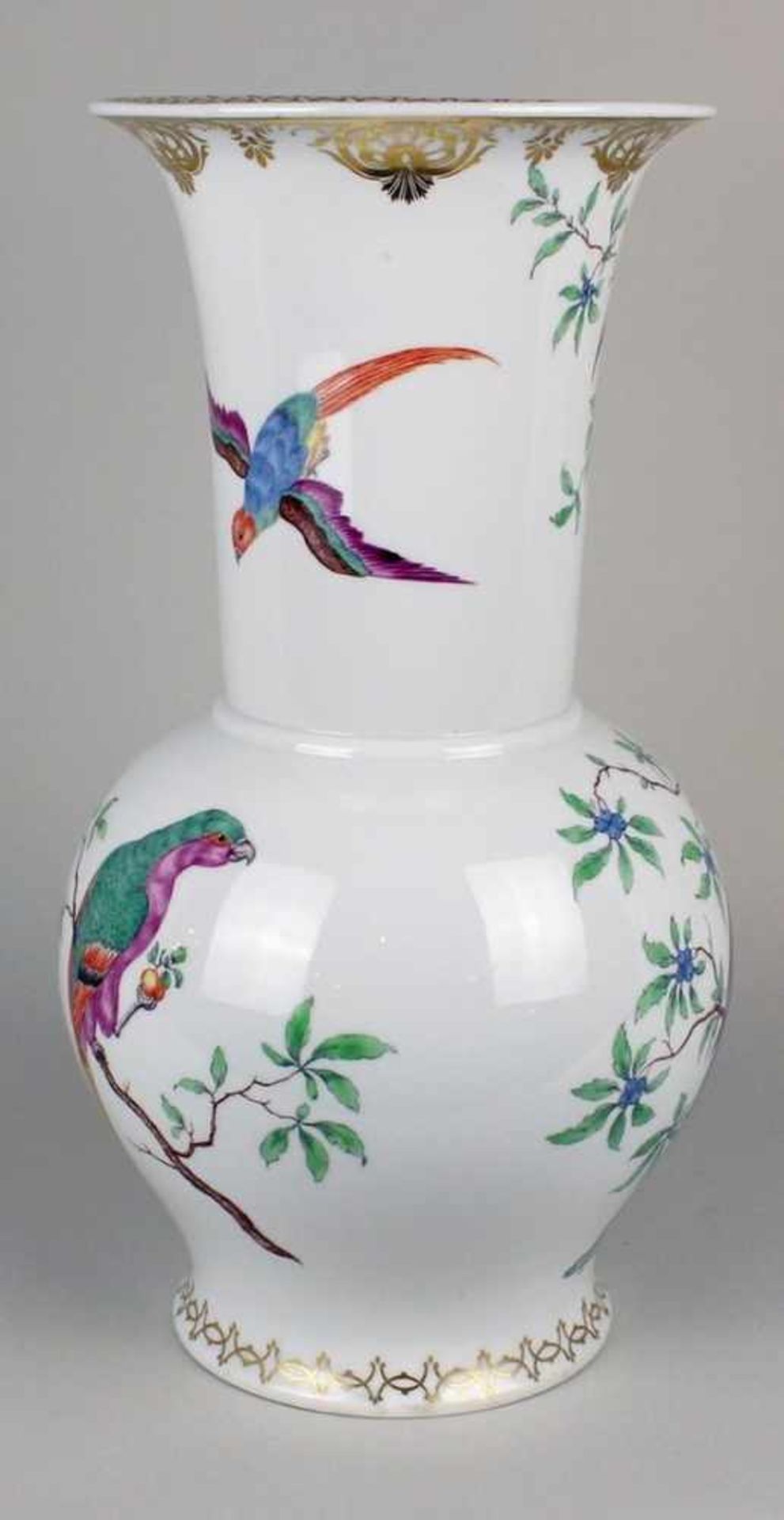 Nymphenburg - Bodenvase 1900-1920, grüne Stempelmarke, Pressmarke, Modellnr. 1037, runder Stand, - Bild 4 aus 8