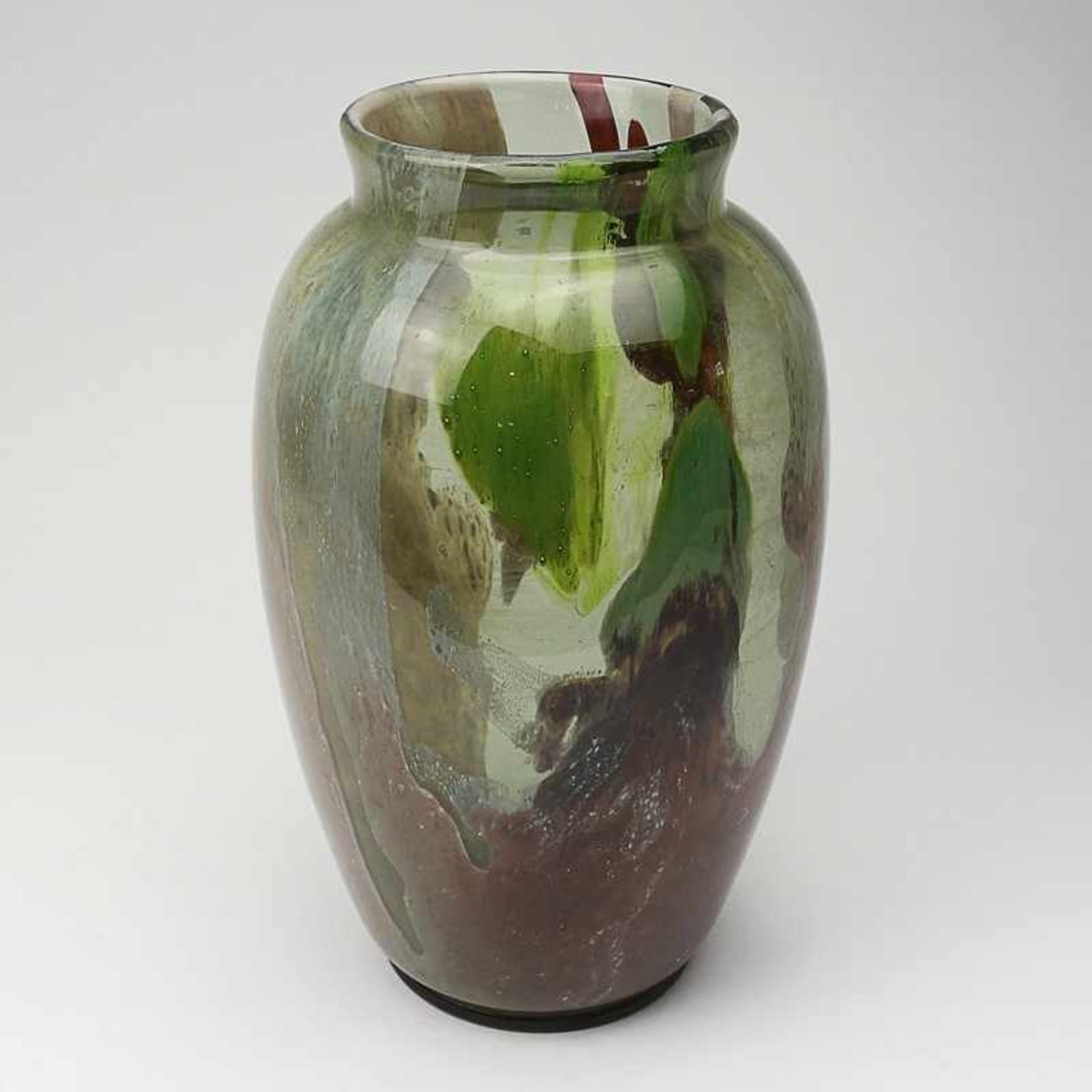 Léveillé - Vase um 1890, Paris, Ernest Baptiste Léveillé, farbloses dickw. Glas, runder Stand,