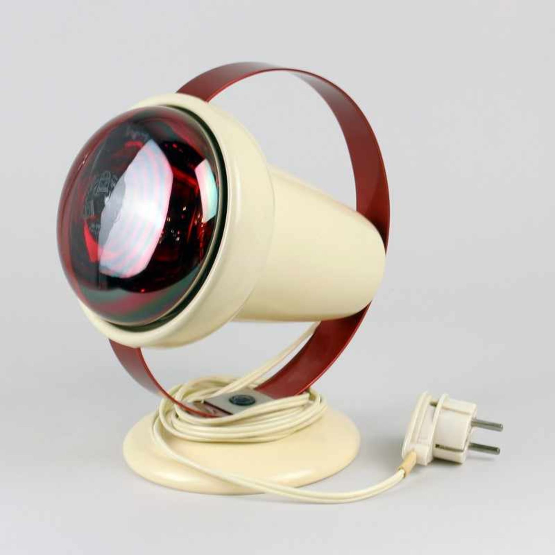 Philips - Rotlichtlampe 1950er J., Entw. Charlotte Perriand, Type 7529, funktionstüchtig, Gebrauchs-
