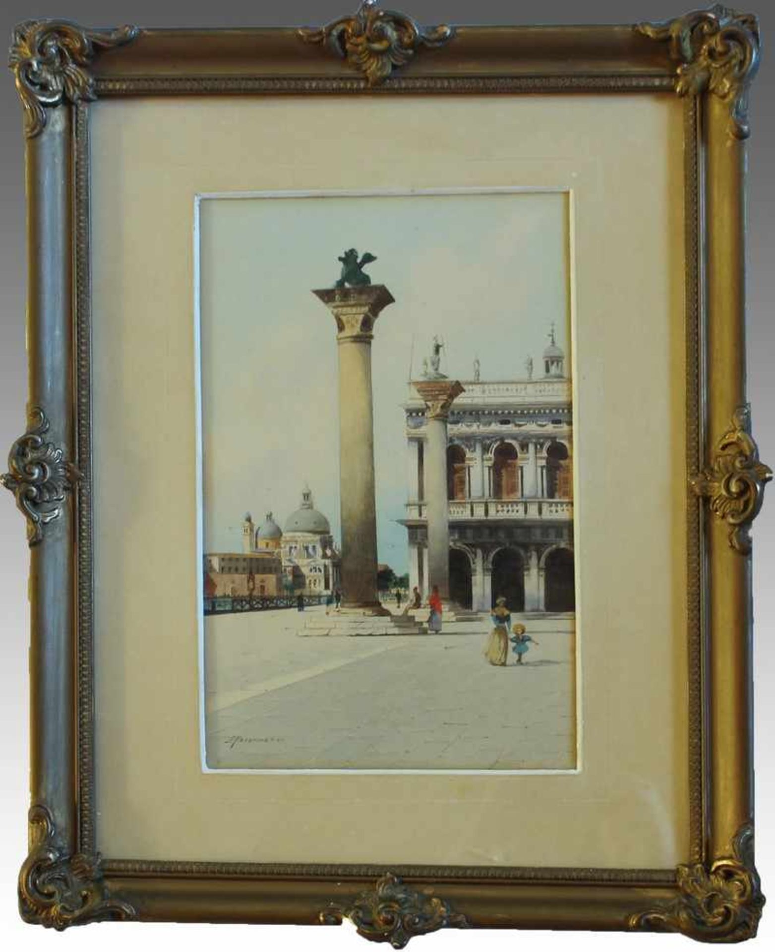 Biondetti, Andrea 1851-1946 Italien, "Venedig-Vedute - Markusplatz mit Blick auf die Kirche Santa
