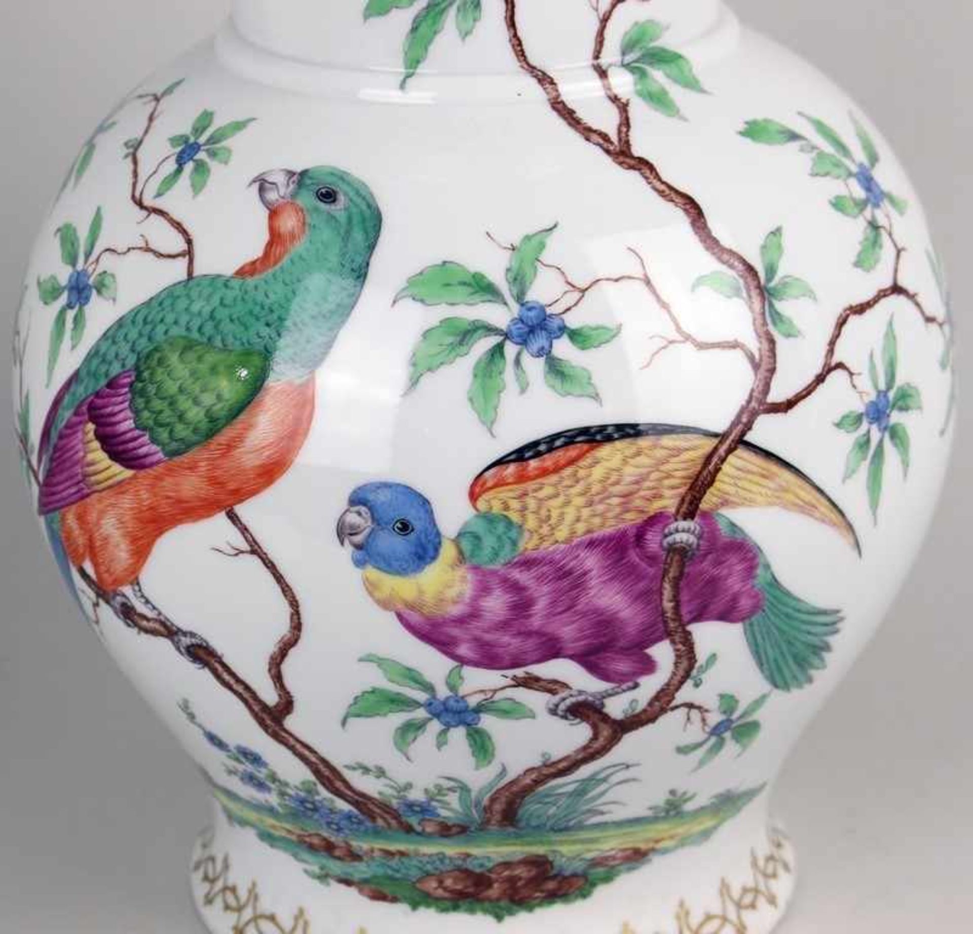 Nymphenburg - Bodenvase 1900-1920, grüne Stempelmarke, Pressmarke, Modellnr. 1037, runder Stand, - Bild 2 aus 8