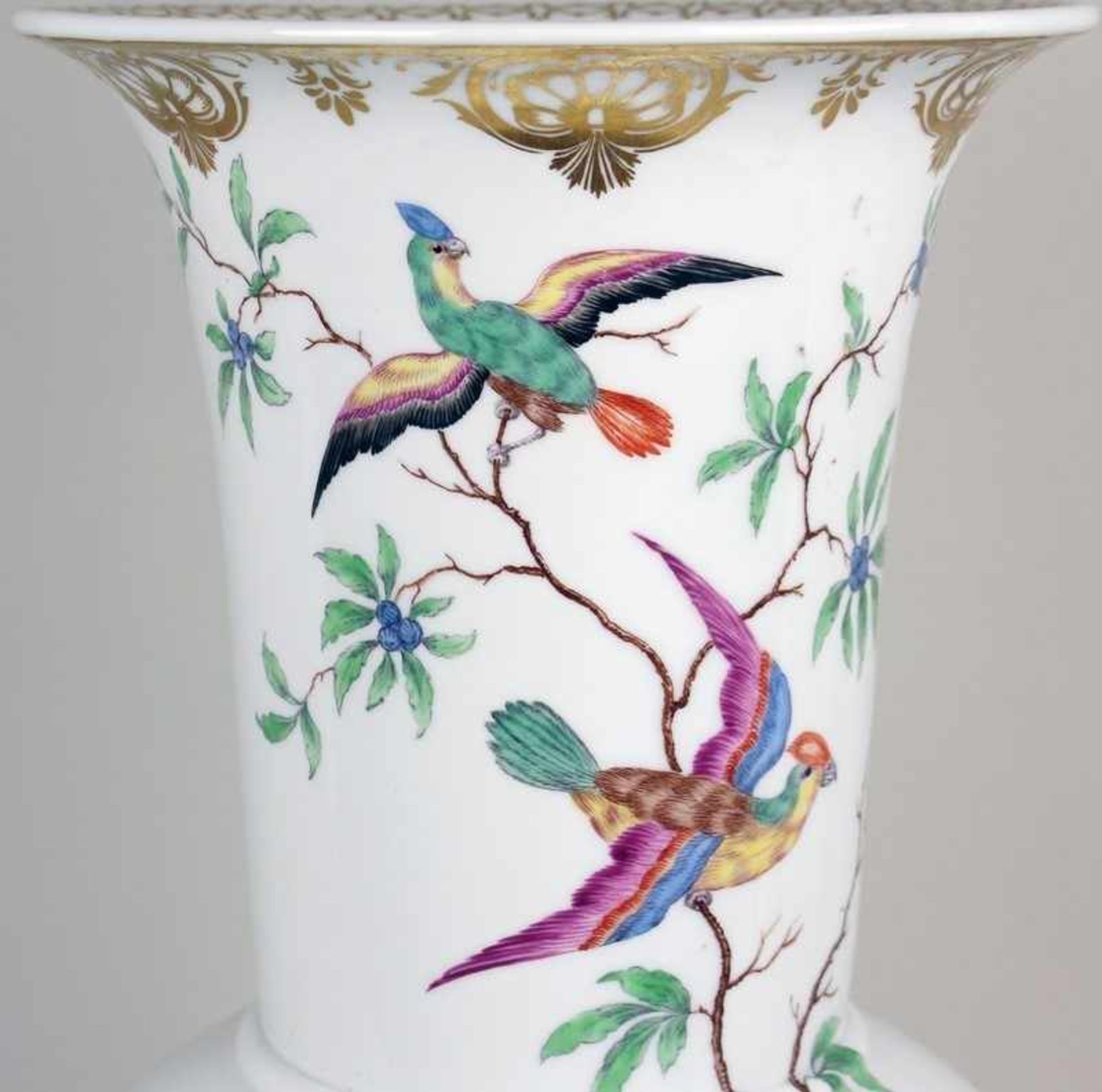 Nymphenburg - Bodenvase 1900-1920, grüne Stempelmarke, Pressmarke, Modellnr. 1037, runder Stand, - Bild 7 aus 8