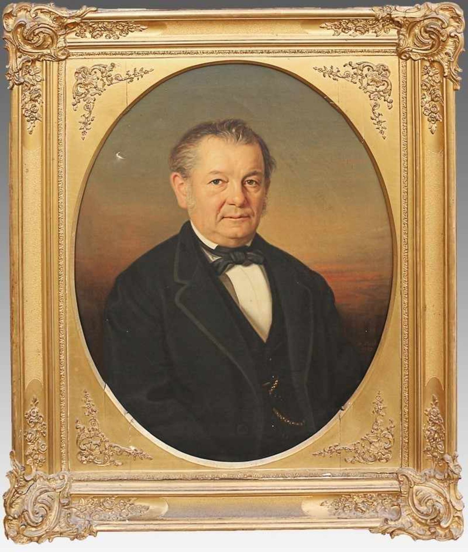 Boch, Adolfwohl Adolf Boch: 1853 Bregenz - 1919 Hörbranz, "Biedermeierportrait eines Herren im
