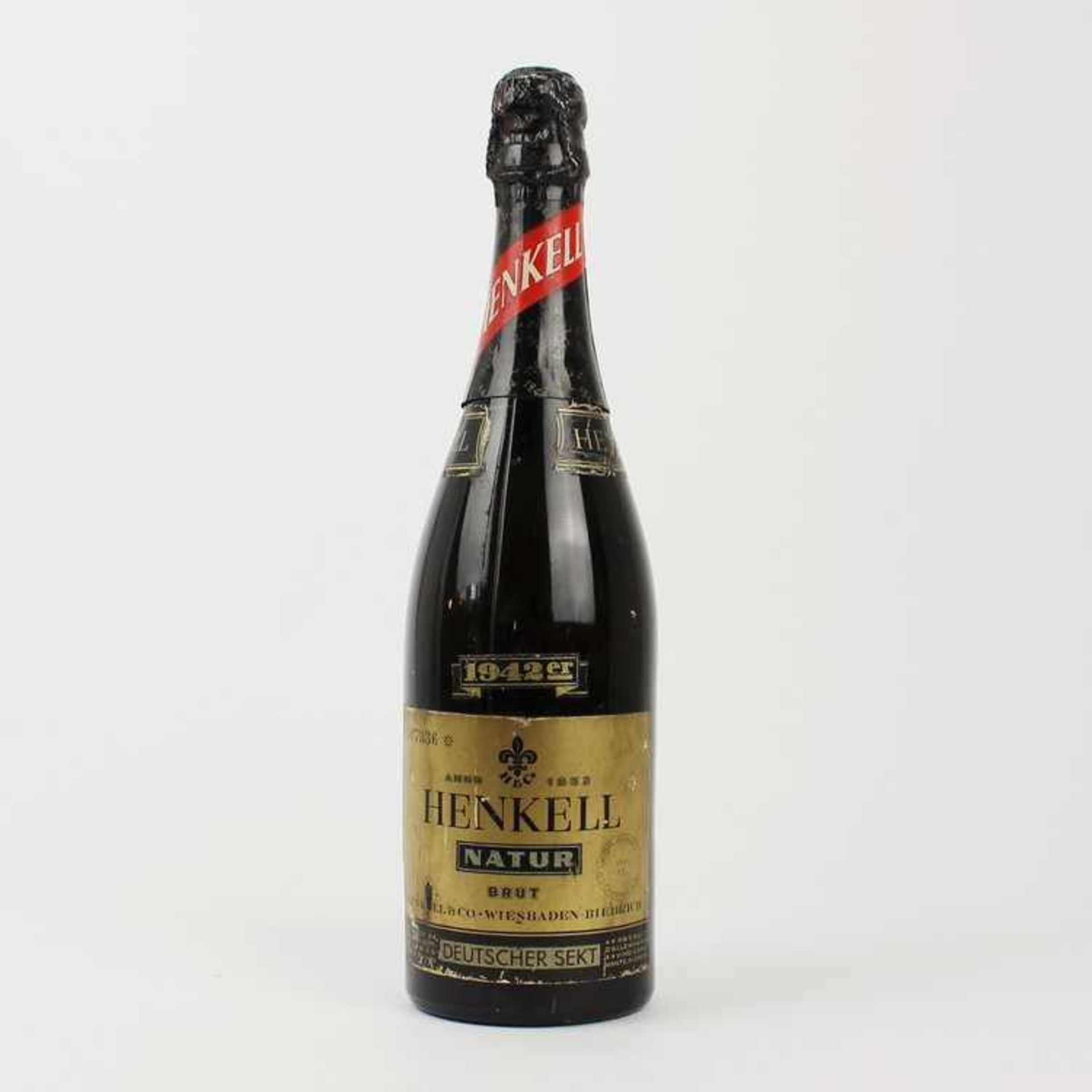 Sekt1942er Henkel Natur Brut, 1 Fl. gefüllt, ungeöffnet, Etikett besch.