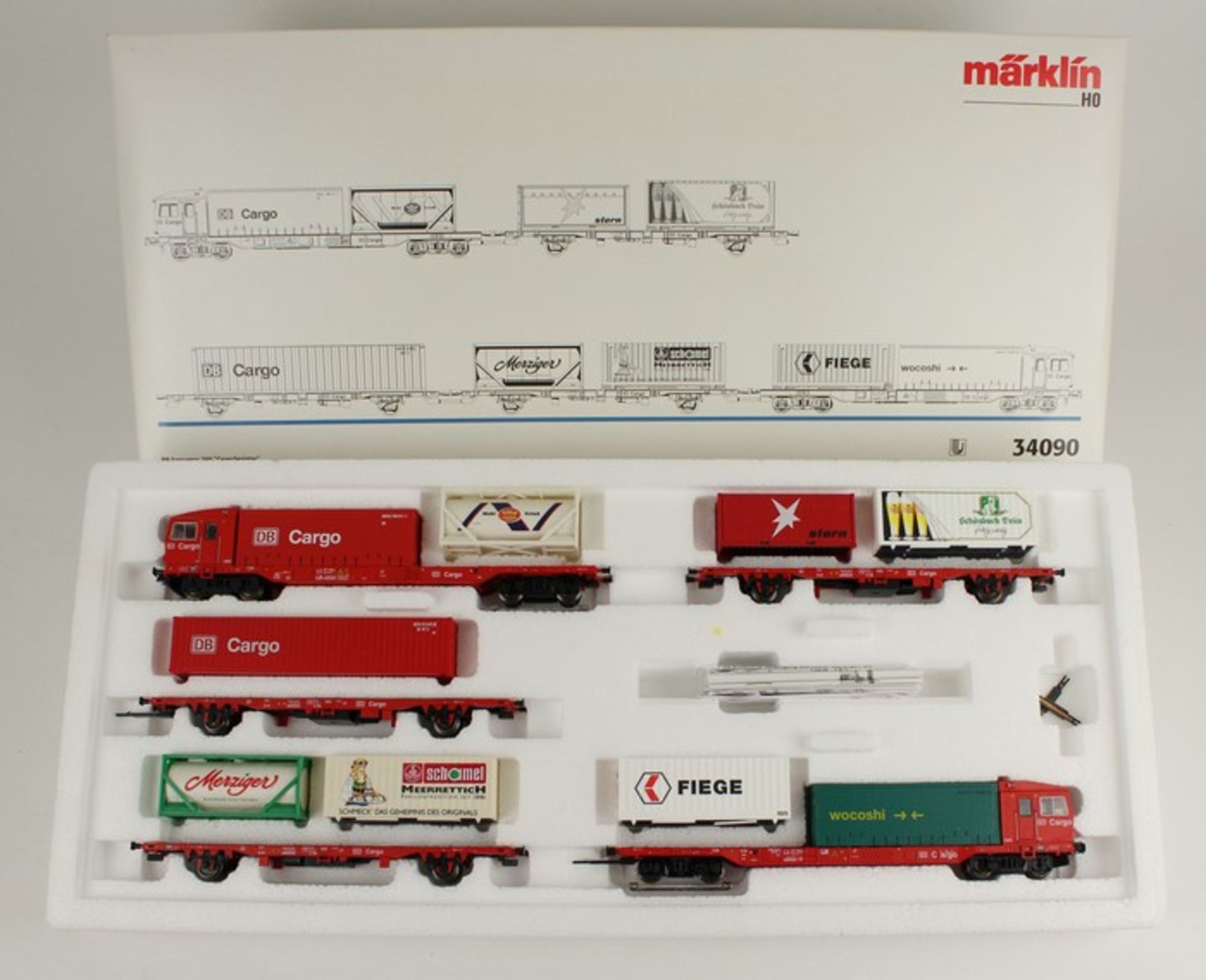 Märklin - EisenbahnZugpackung, BR Sggoorrss 700 "CargoSprinter", 34090, H0, 5 Flachwagen mit