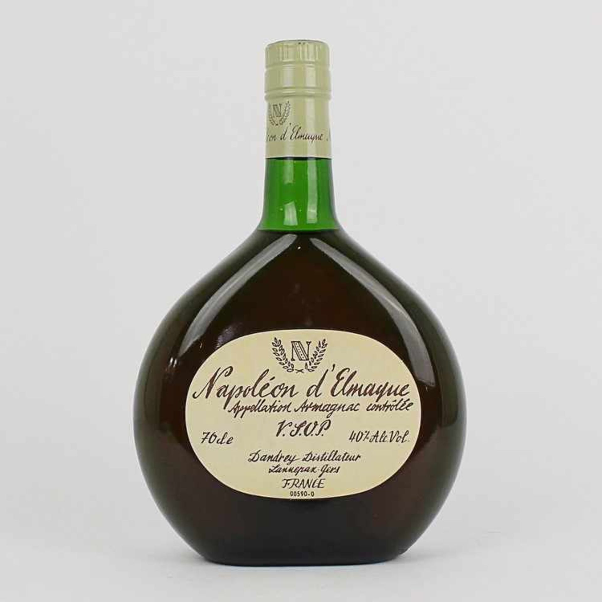 Armangnac1 Fl., Napoleon d´ Elmaque, V.S.O.P., Dandrey Distillateur, 70 cl, 40 %, ungeöffnet