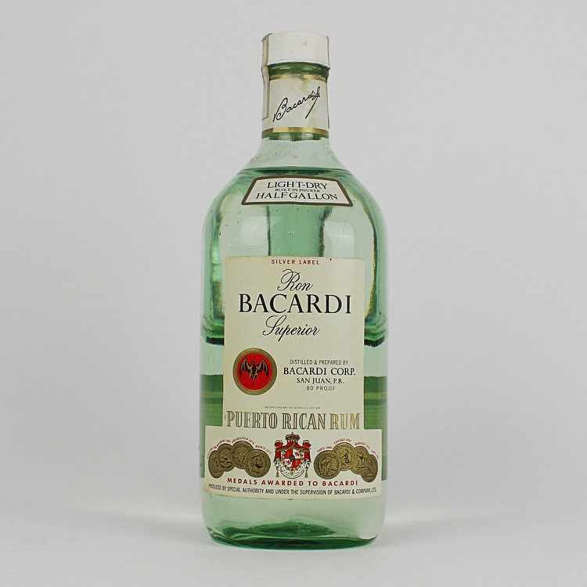 Rum1 Fl., Half Gallon, Bacardi Superior, weißer Rum, ältere Abfüllung, Alterssp., ungeöffnet