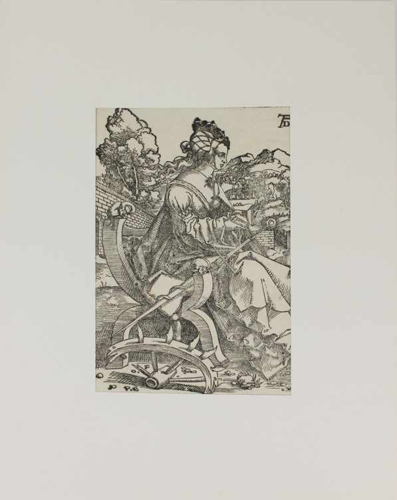Baldung, Hansgenannt Grien 1484/85 - 1545, Die Heilige Katharina, sitzend, Holzschnitt, 1505, im