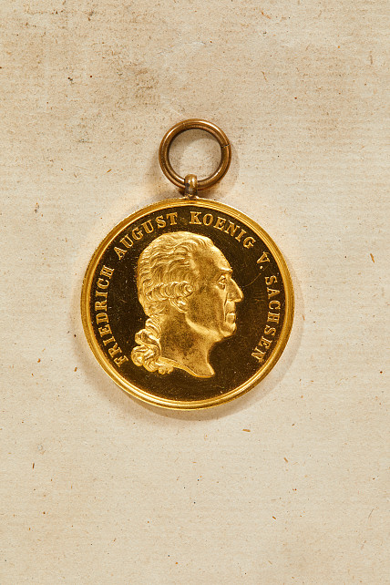 Orden & Ehrenzeichen Deutschland - Sachsen-Königreich : Goldene Militär St. Heinrichs - Medaille.