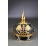 Militaria Deutschland - Braunschweig : Braunschweig Pickelhaube für einen Reserveoffizier im