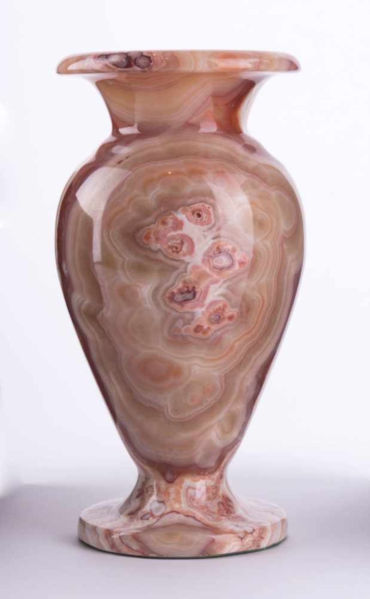 Marmor Vase / Marble vase rot weißer Marmor, poliert, H: ca. 19 cm red-white marble, polished, - Bild 3 aus 5