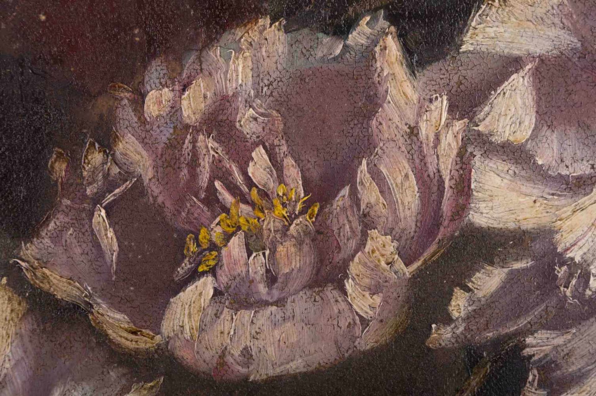 L. Friedme o.ä. 19./20. Jhd. "Blumenstillleben mit Pfingstrosen" Gemälde Öl/Malkarton, 70 cm x 50 - Bild 3 aus 7