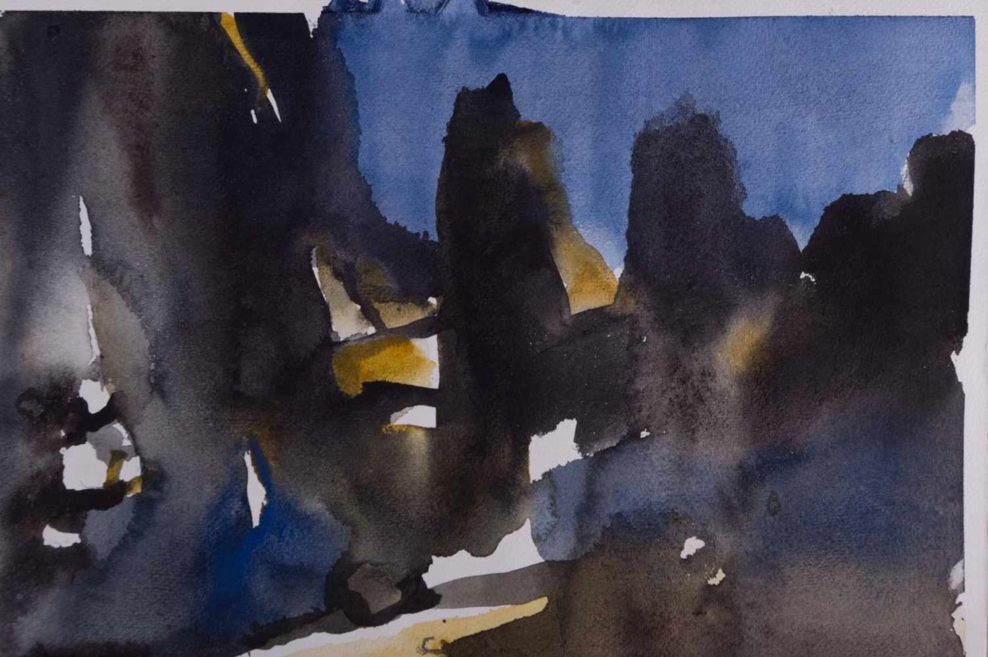 Walter WOMACKA (1925-2010) "Brodelnder Vesuv" Aquarell- Mischtechnik auf Bütten, 50 cm x 70 cm, - Bild 2 aus 4