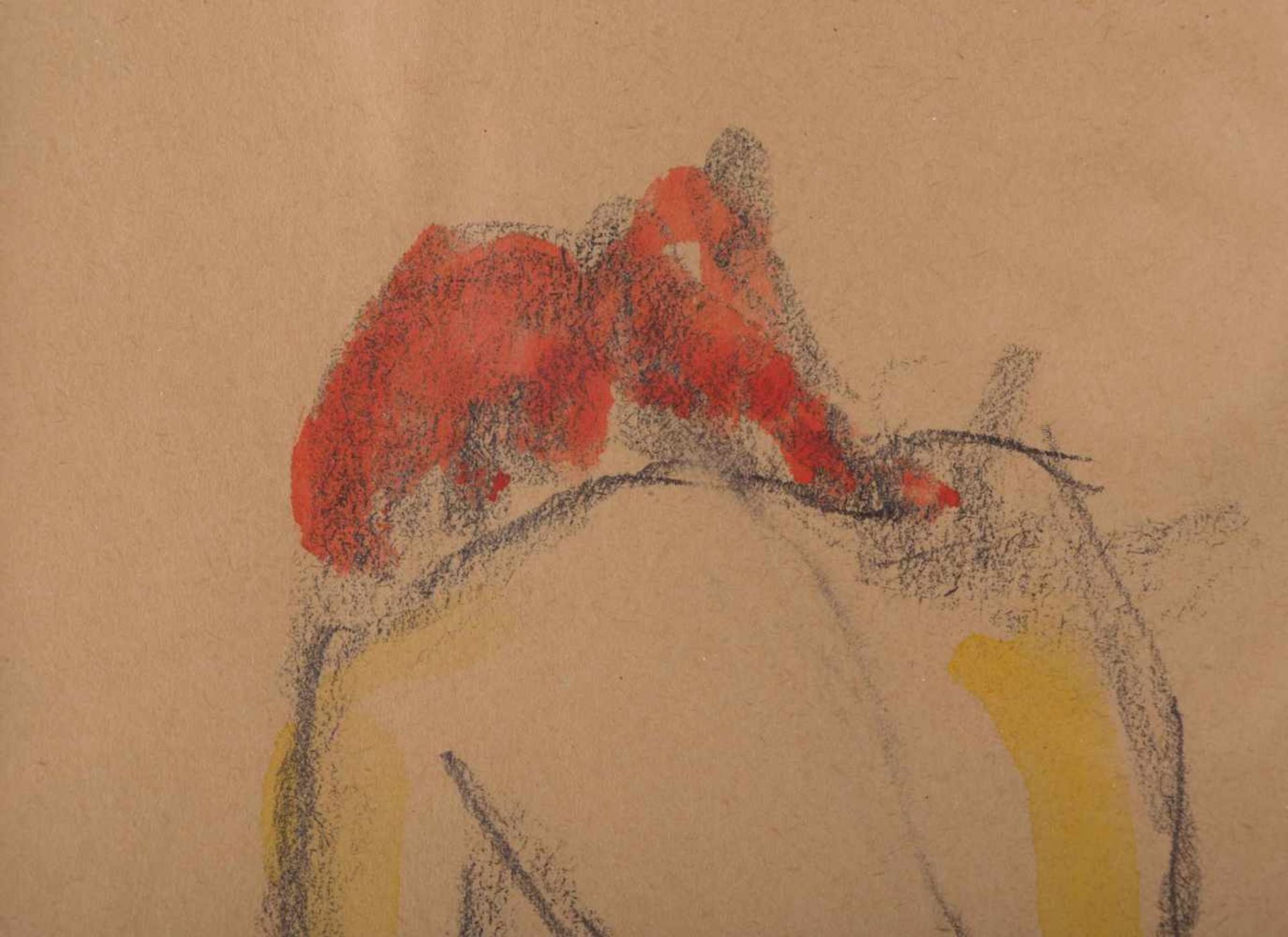 Lou ALBERT-LASARD (1885-1969) "sitzender weiblicher Akt" (um 1930) Mischtechnik, Graphit, Kreide und - Image 2 of 4
