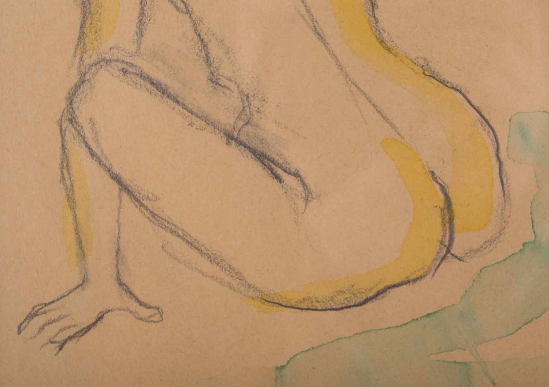 Lou ALBERT-LASARD (1885-1969) "sitzender weiblicher Akt" (um 1930) Mischtechnik, Graphit, Kreide und - Image 3 of 4