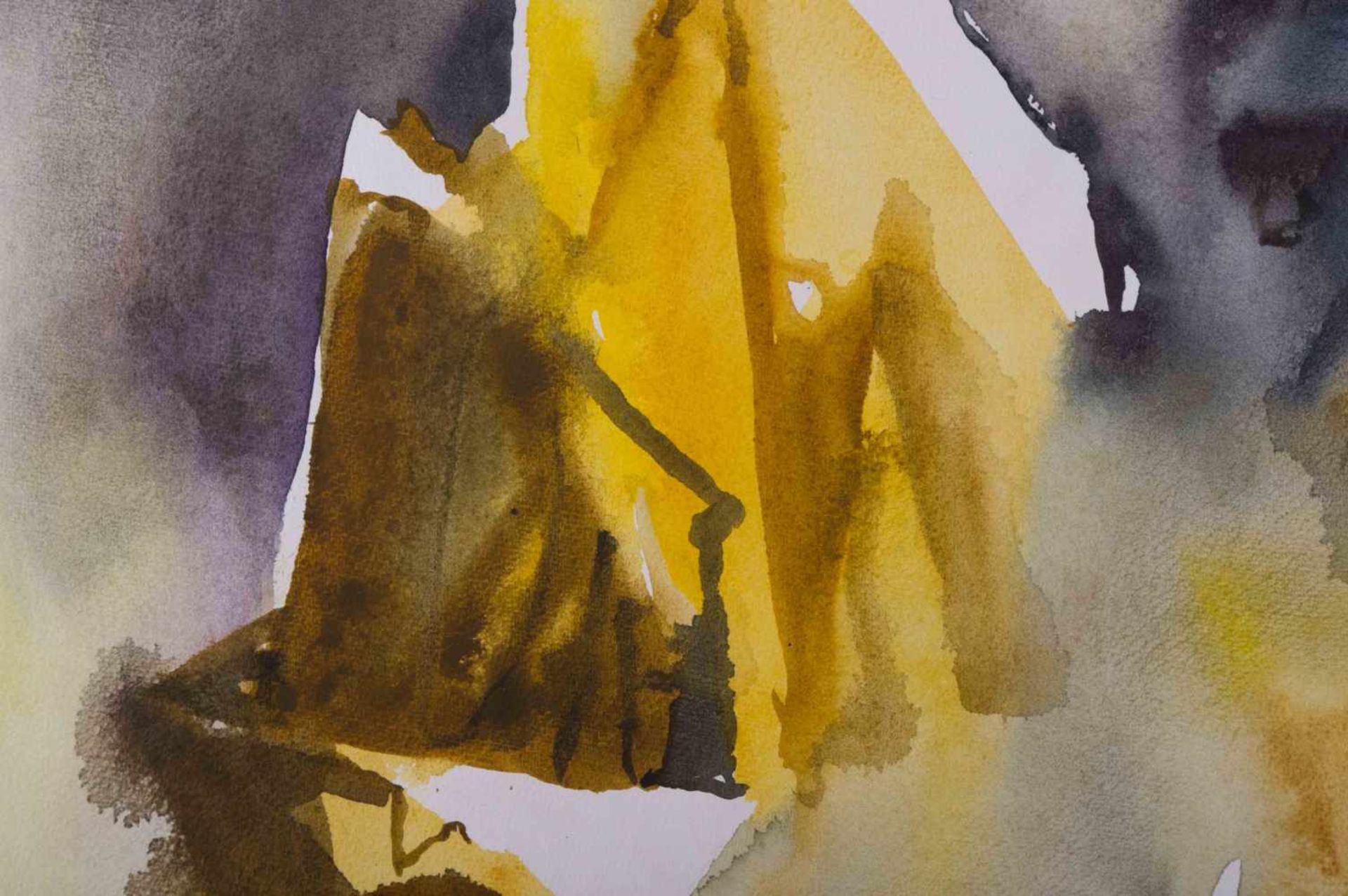 Walter WOMACKA (1925-2010) "Brodelnder Vesuv" Aquarell- Mischtechnik auf Bütten, 50 cm x 70 cm, - Bild 3 aus 4