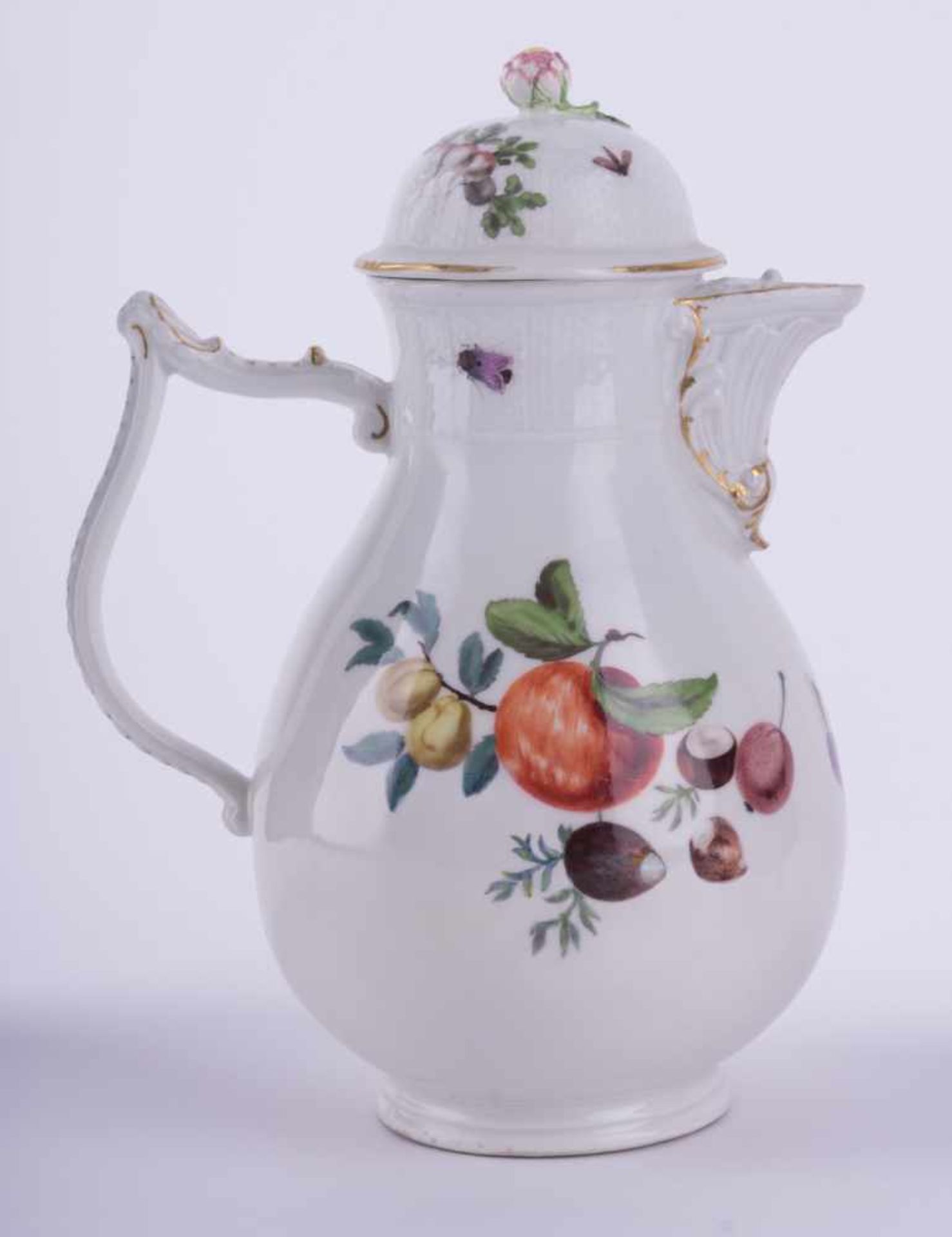 Kaffeekanne Meissen um 1740 / coffeepot, Meissen, about 1740 Modell von J.J. Kaendler, farbig - Bild 2 aus 4