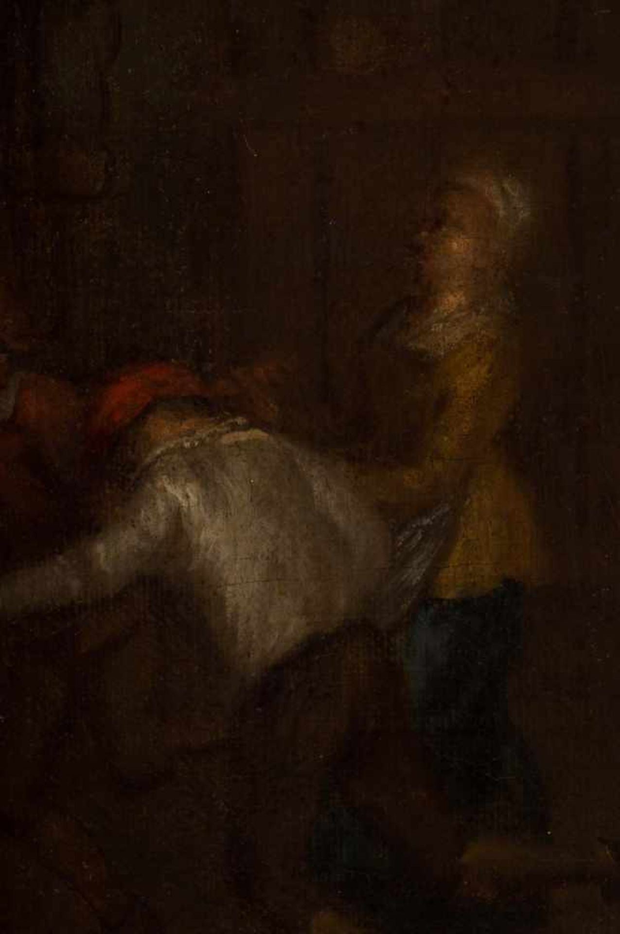 Adriaen VAN OSTADE (1610-1685) Umkreis "Lustige Gesellschaft" Gemälde Öl/Leinwand (doubliert), 42, - Bild 3 aus 5