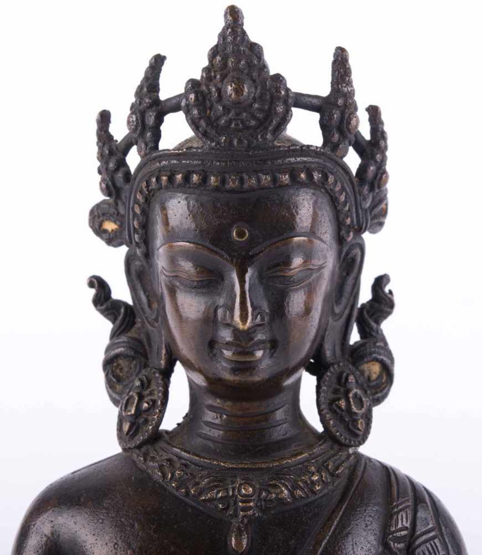 Bronze der Sitatara Tibet 19. Jhd. / Sitatara Bronze, Tibet 19th century Bronze, dunkelbraune - Bild 4 aus 6