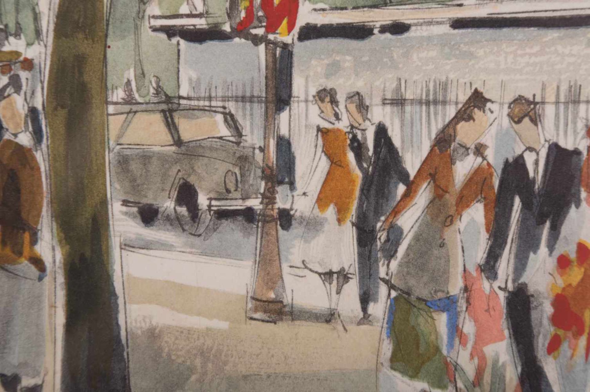 Künstler Frankreich 20. Jhd. / French artist of the 20th century "Paris La Madeleine" Zeichnung - Bild 2 aus 5
