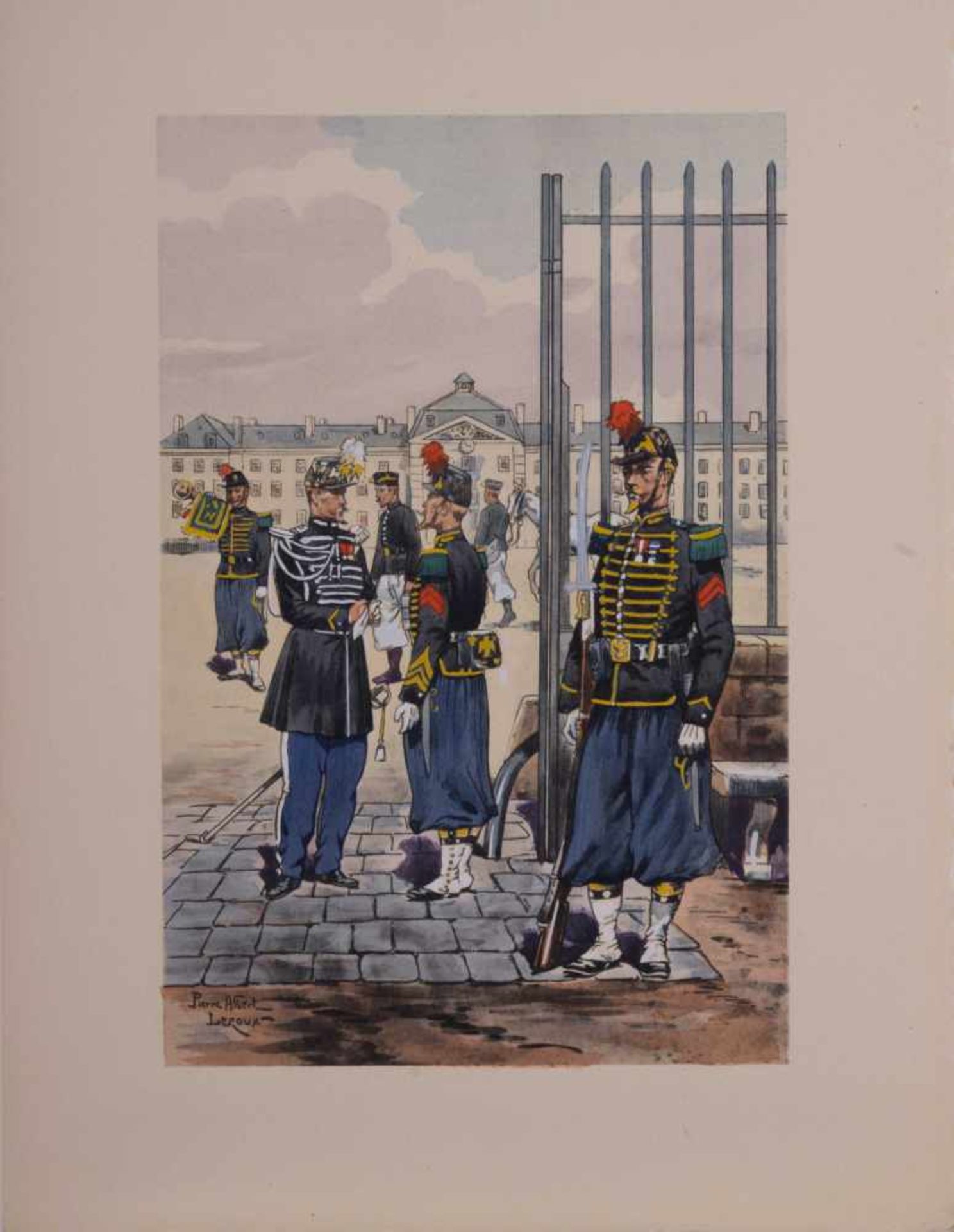 Pierre Albert LEROUX (1890-1959) "Garde Infanterie" Zeichnung-Aquarell, weißgehöht, Bütten, 24,7 - Bild 2 aus 6