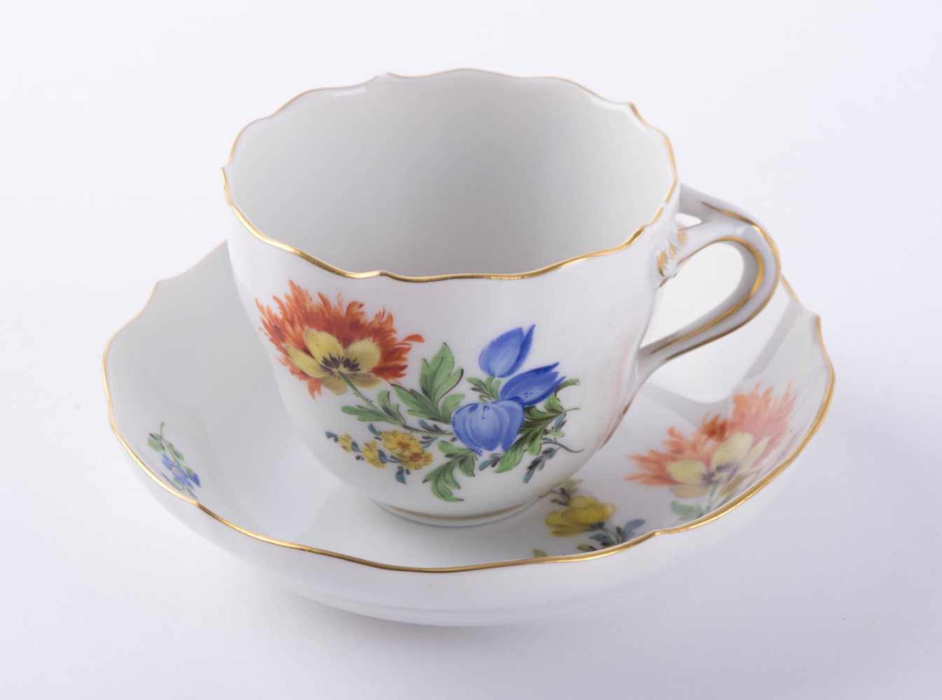 Mokkaservice Meissen für 6 Personen / Demitasse set for 6 persons, Meissen 15 tlg., Dekor Deutsche - Bild 6 aus 7