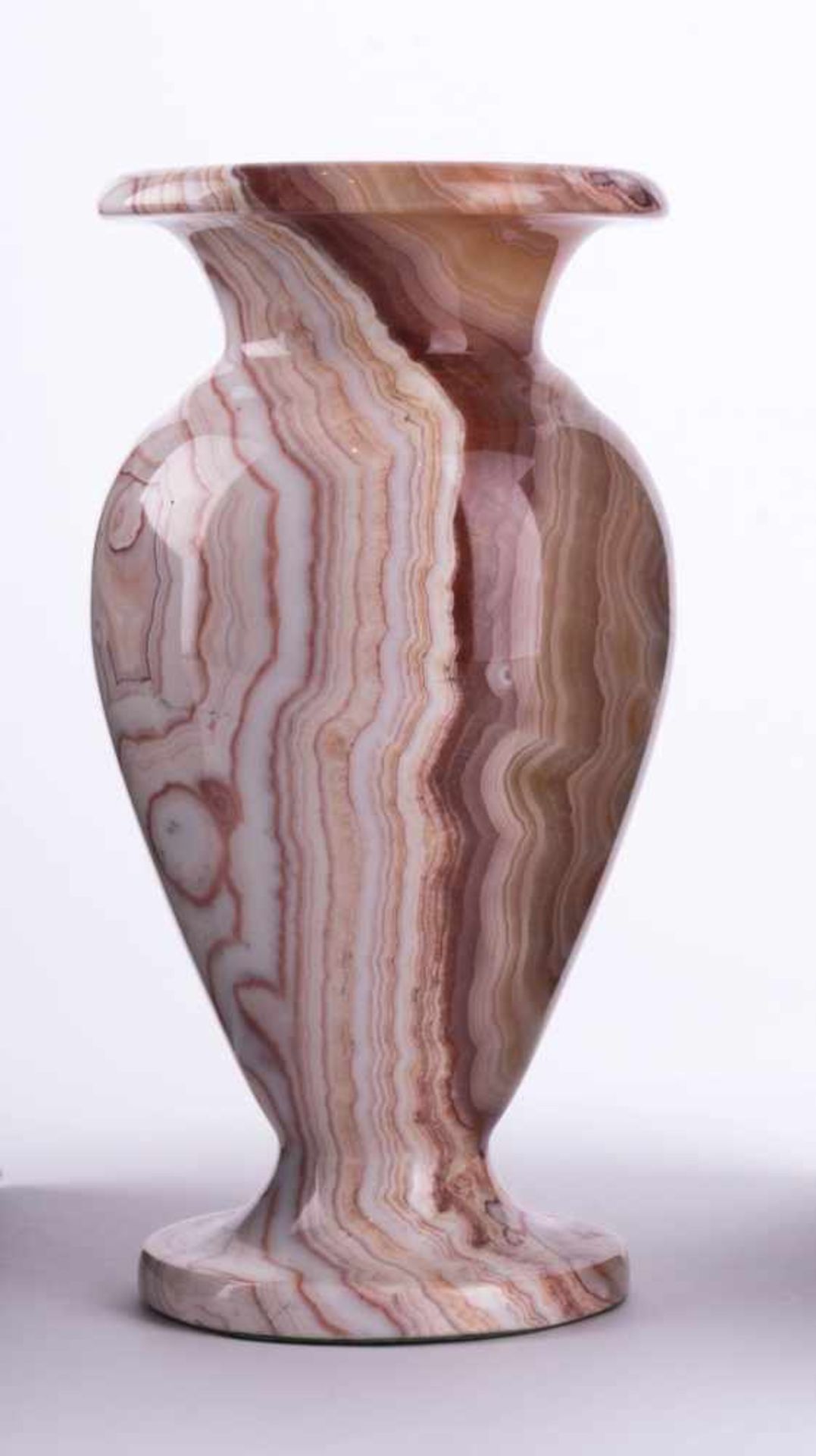 Marmor Vase / Marble vase rot weißer Marmor, poliert, H: ca. 19 cm red-white marble, polished, - Bild 2 aus 5