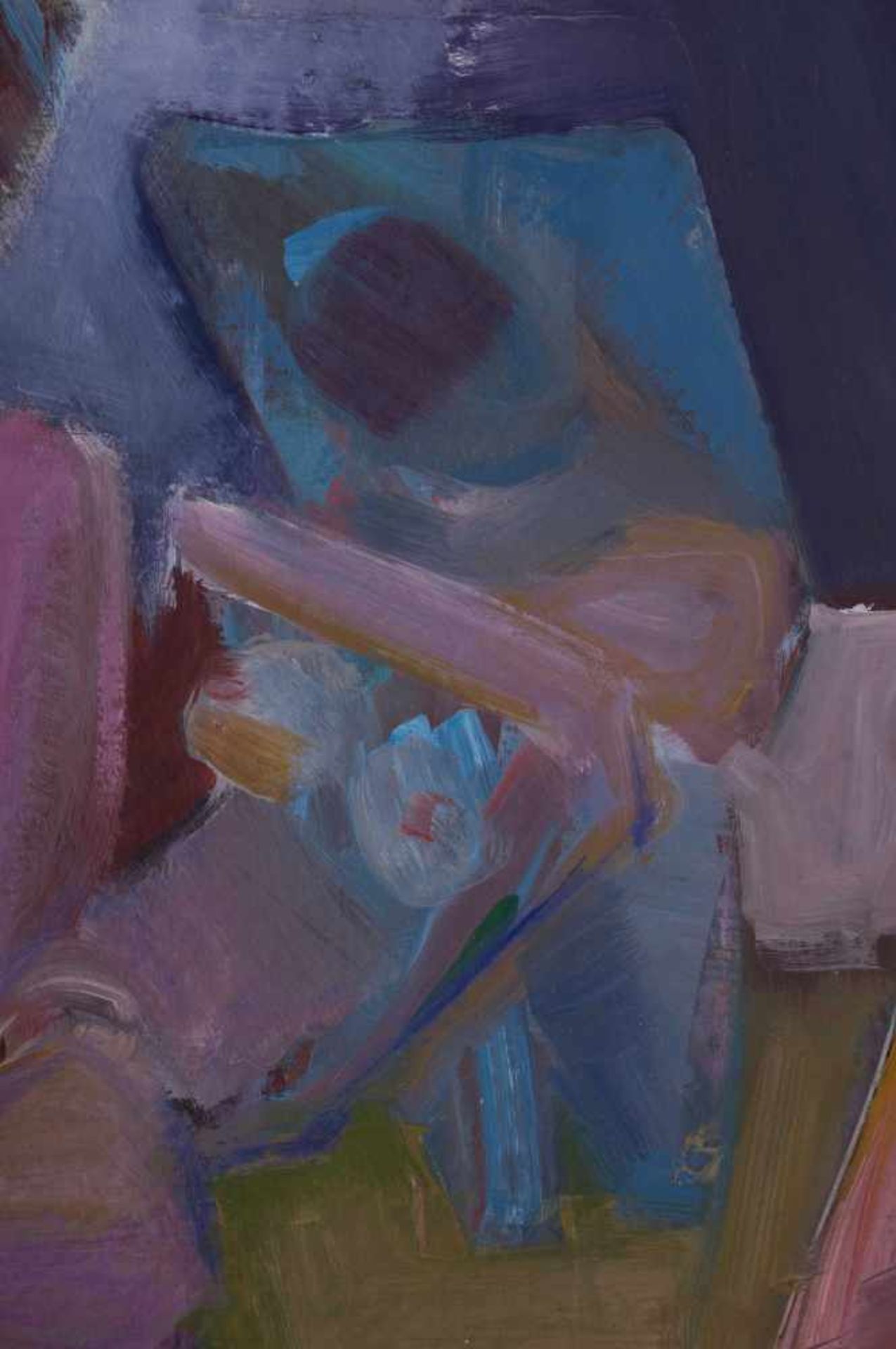 Klaus TOBER (1950-1994) "3 Akte" Gemälde Öl/Karton, 49,7 cm x 49,7 cm, verso Künstlerangabe und - Bild 3 aus 4