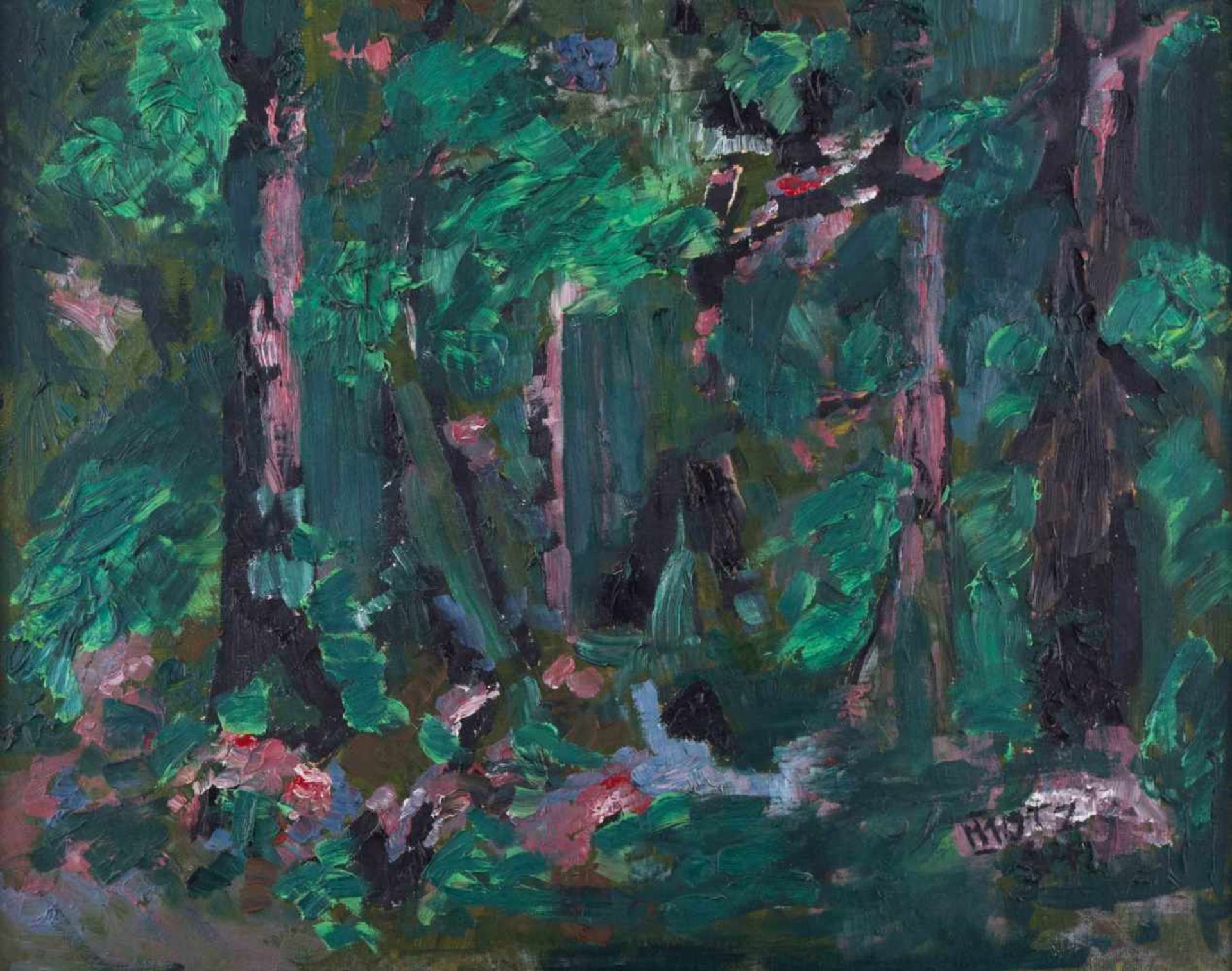 Wim MOTZ (1900-1977) "Waldlandschaft" Gemälde Öl/Karton, ca. 39 cm x 48,5 cm, rechts unten