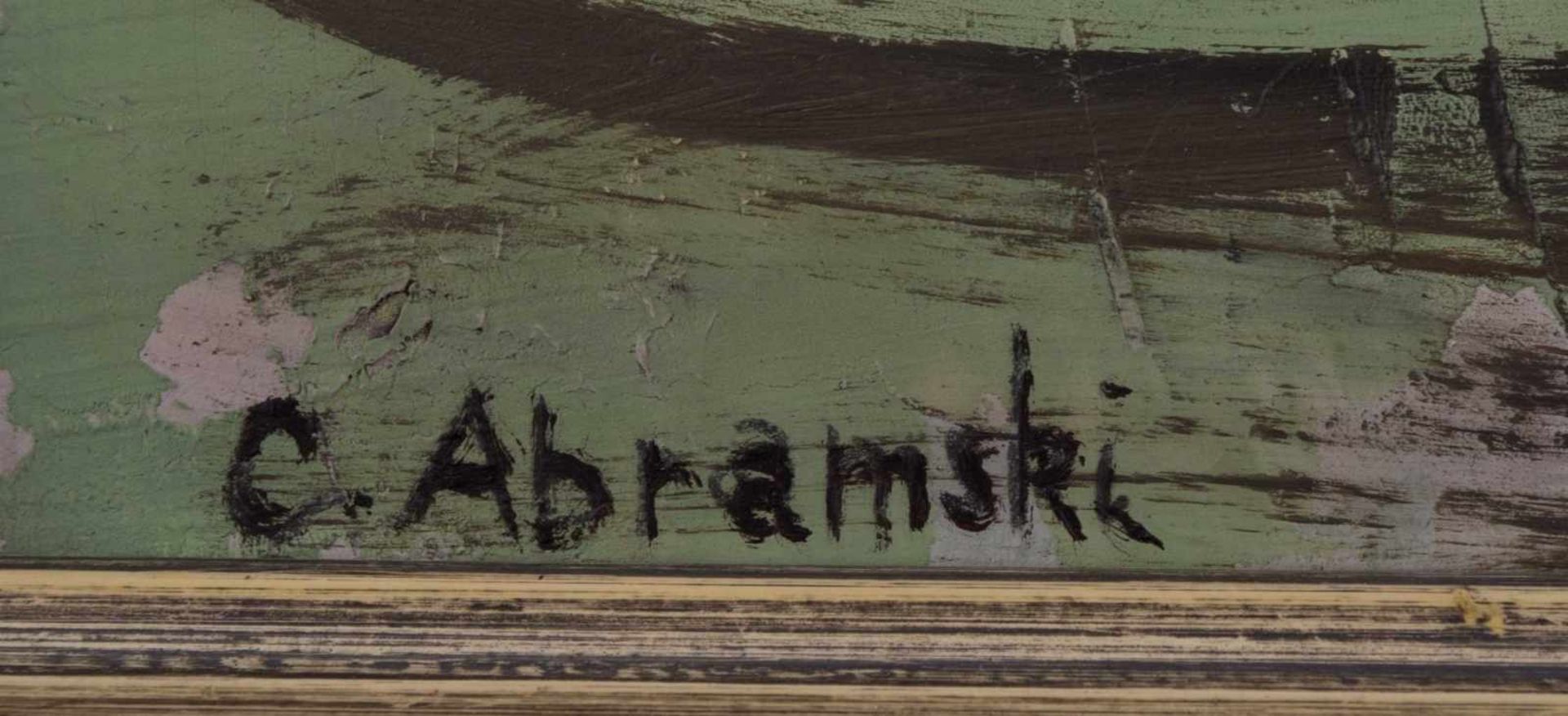 C.Abramski 20. Jhd. "Burgansicht" Gemälde Öl/Hartfaser, 60 cm x 50 cm, links unten signiert " - Bild 6 aus 7