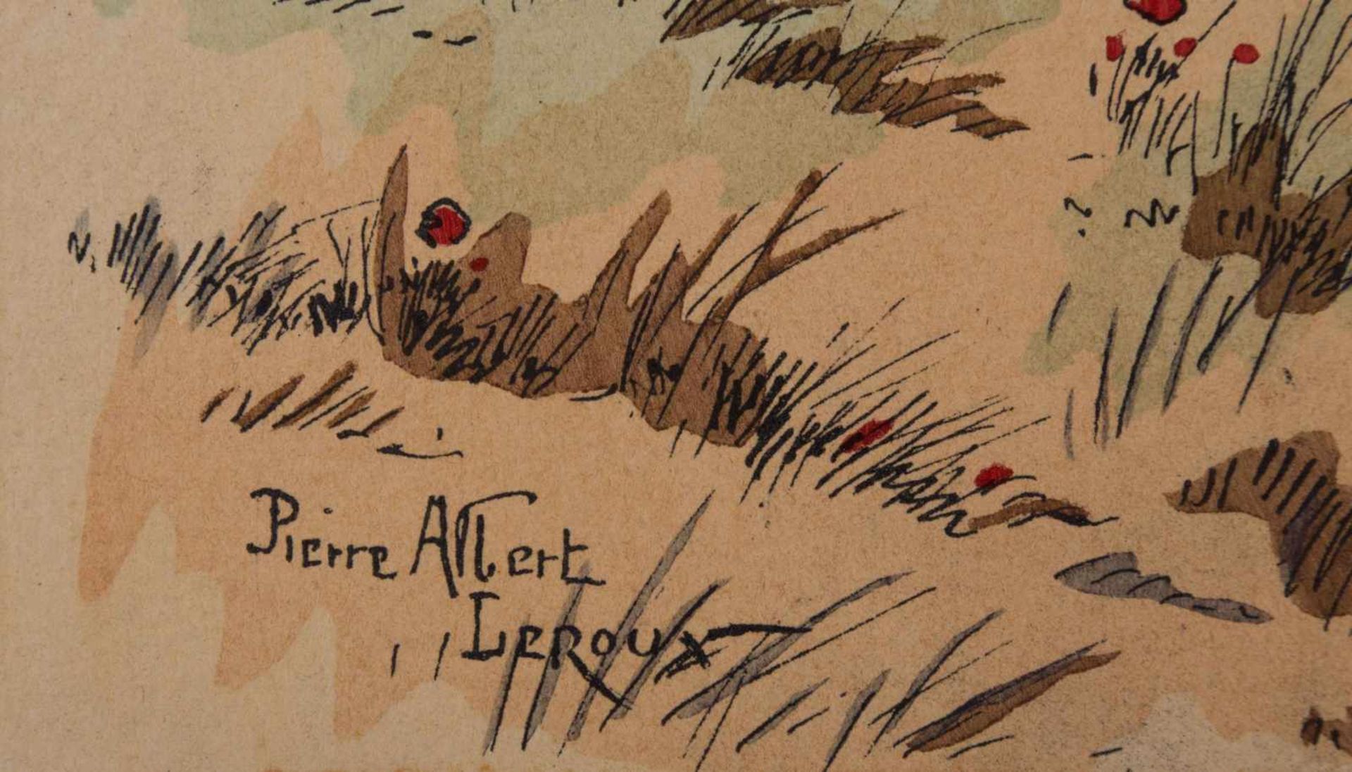 Pierre Albert LEROUX (1890-1959) "Artillerie" Zeichnung-Aquarell, weißgehöht, Bütten, 24,3 cm x 16,7 - Bild 4 aus 5