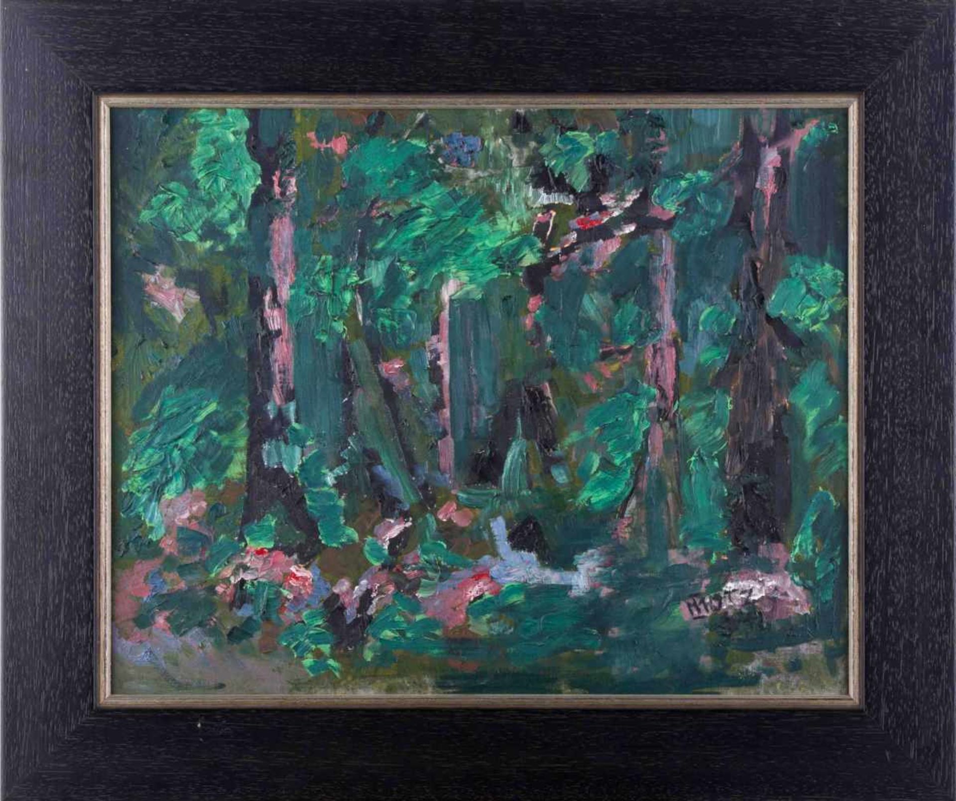 Wim MOTZ (1900-1977) "Waldlandschaft" Gemälde Öl/Karton, ca. 39 cm x 48,5 cm, rechts unten - Bild 2 aus 6